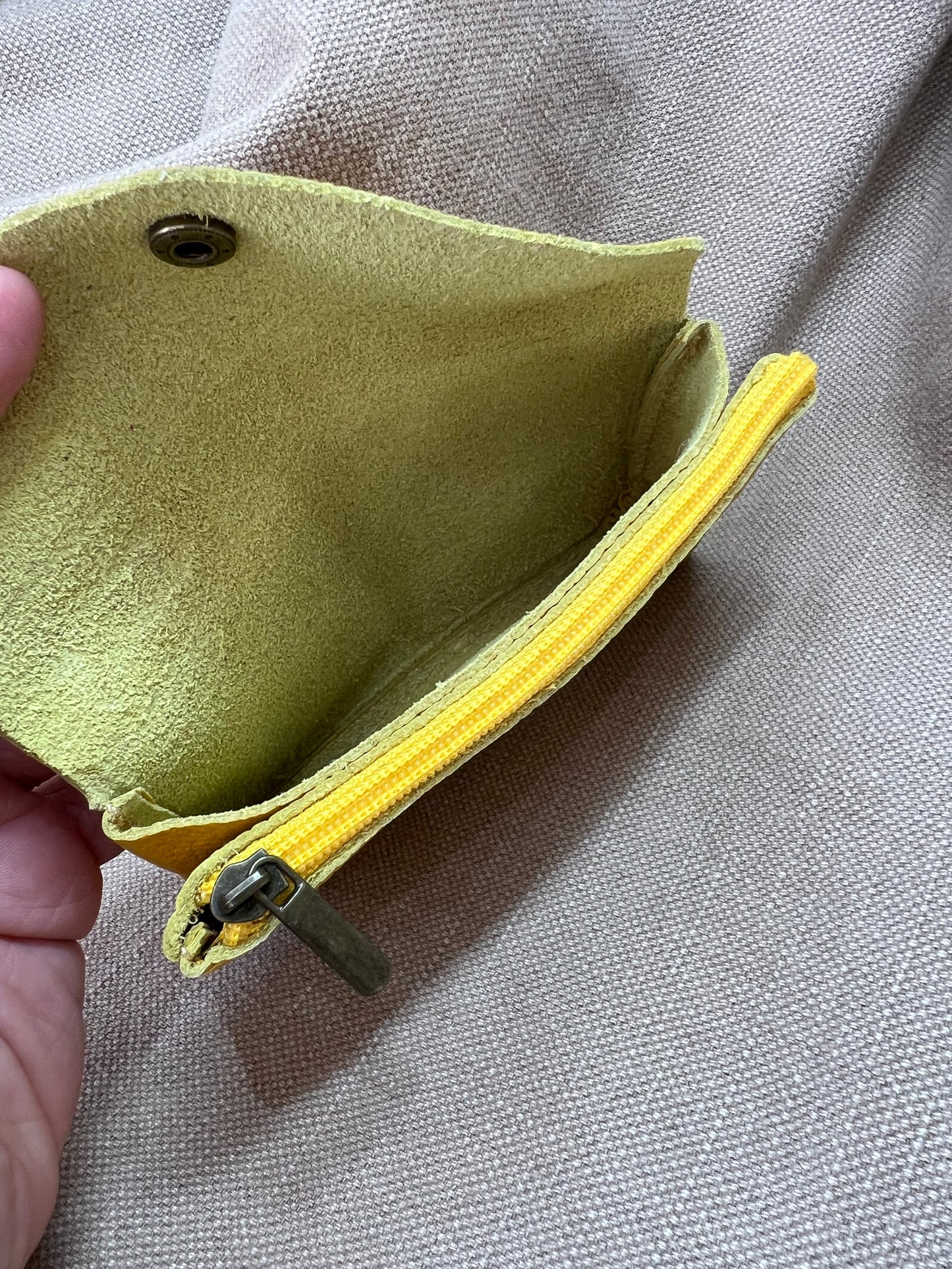 Long Leather Purse - Yellow