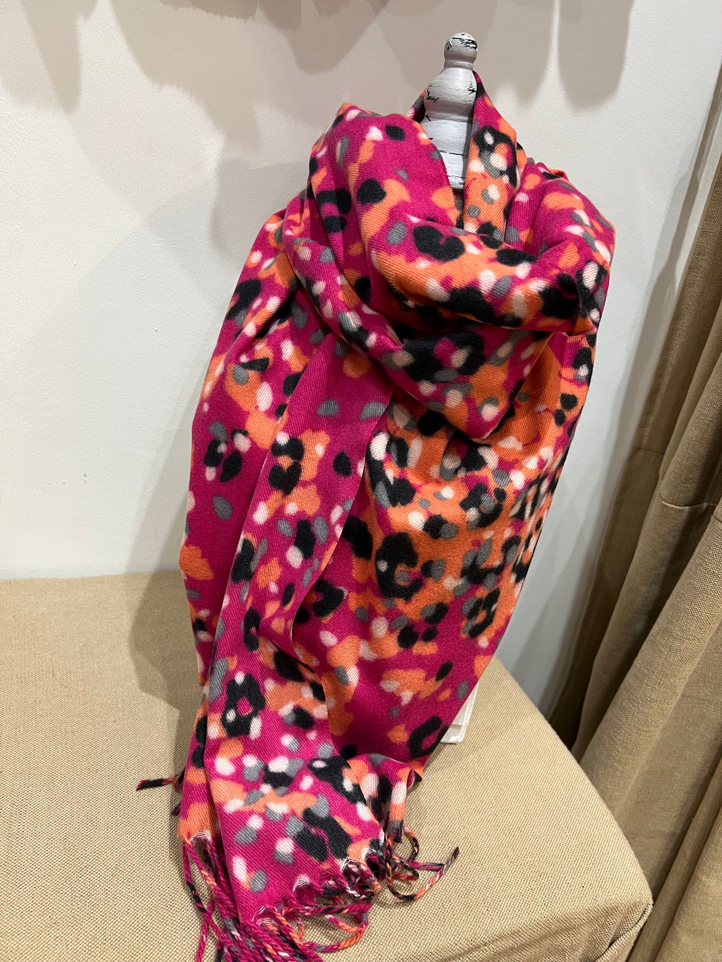 Medium Scarf - Animal Cerise