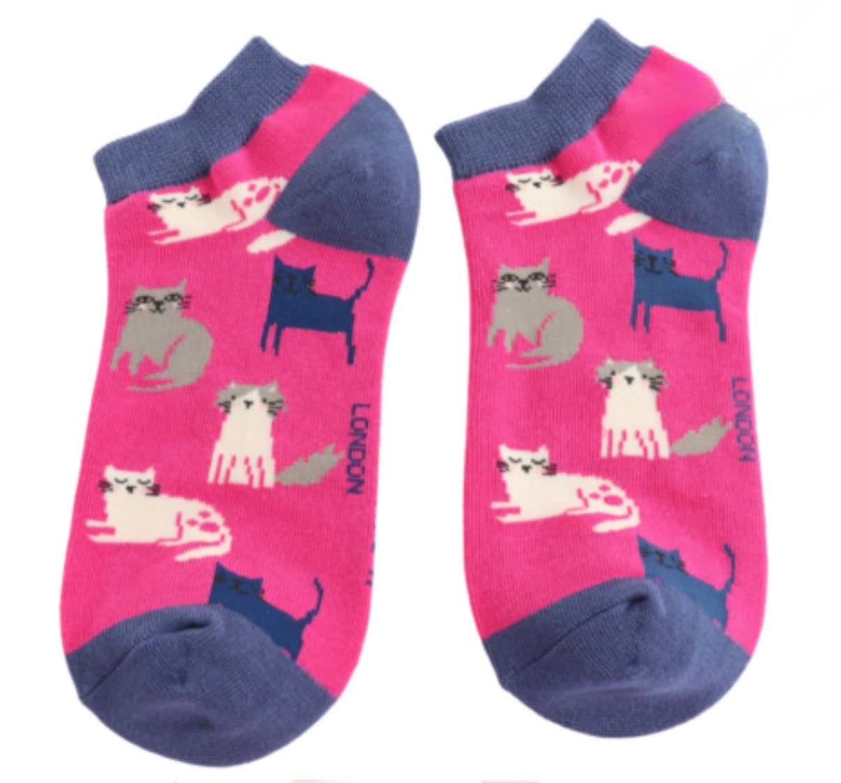 Miss Sparrow Bamboo Trainer Socks - Cats