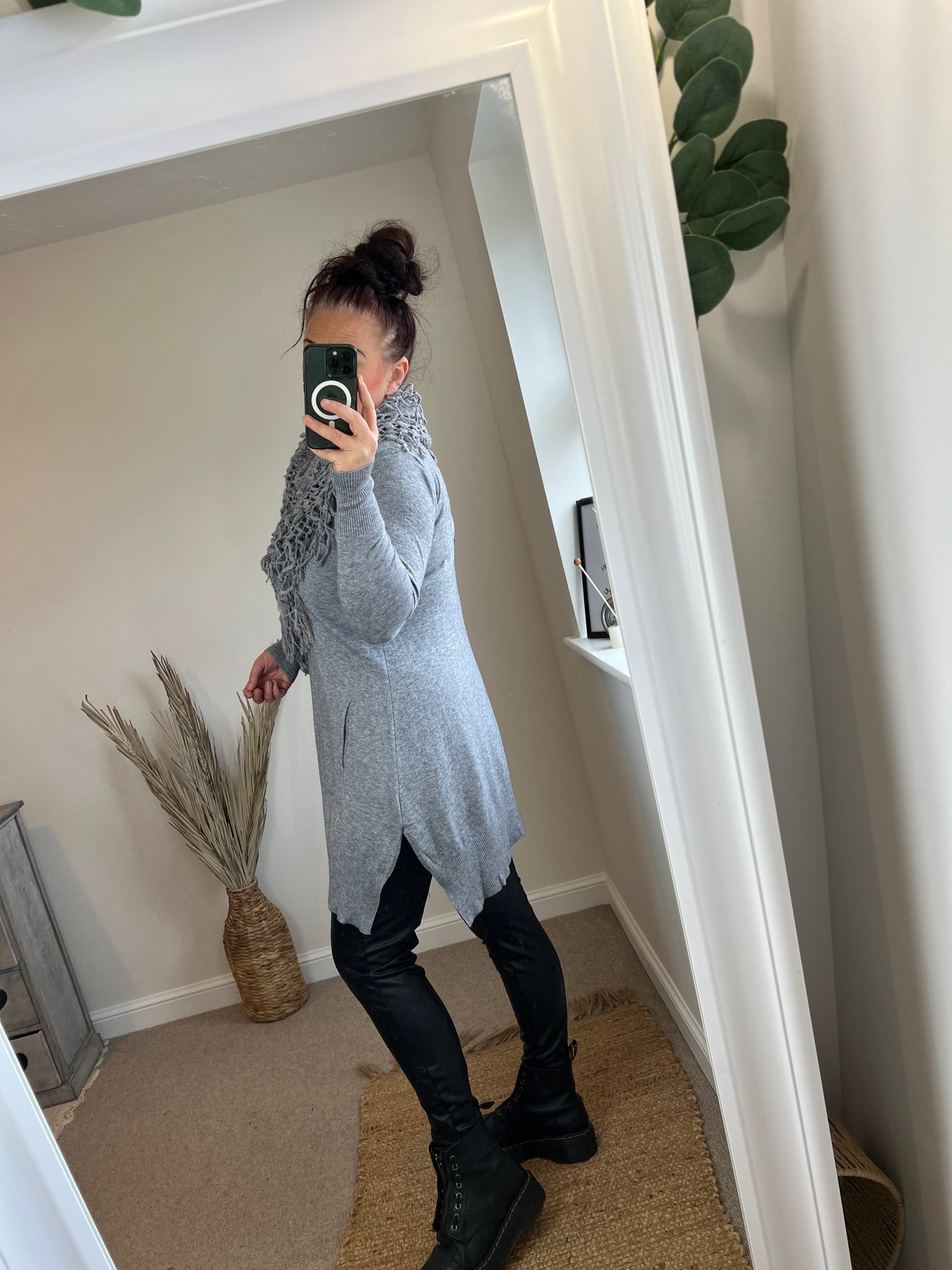 Scarf Jumper - Grey