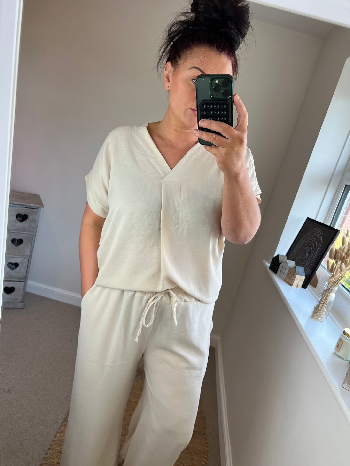 V Neck Top - Cream