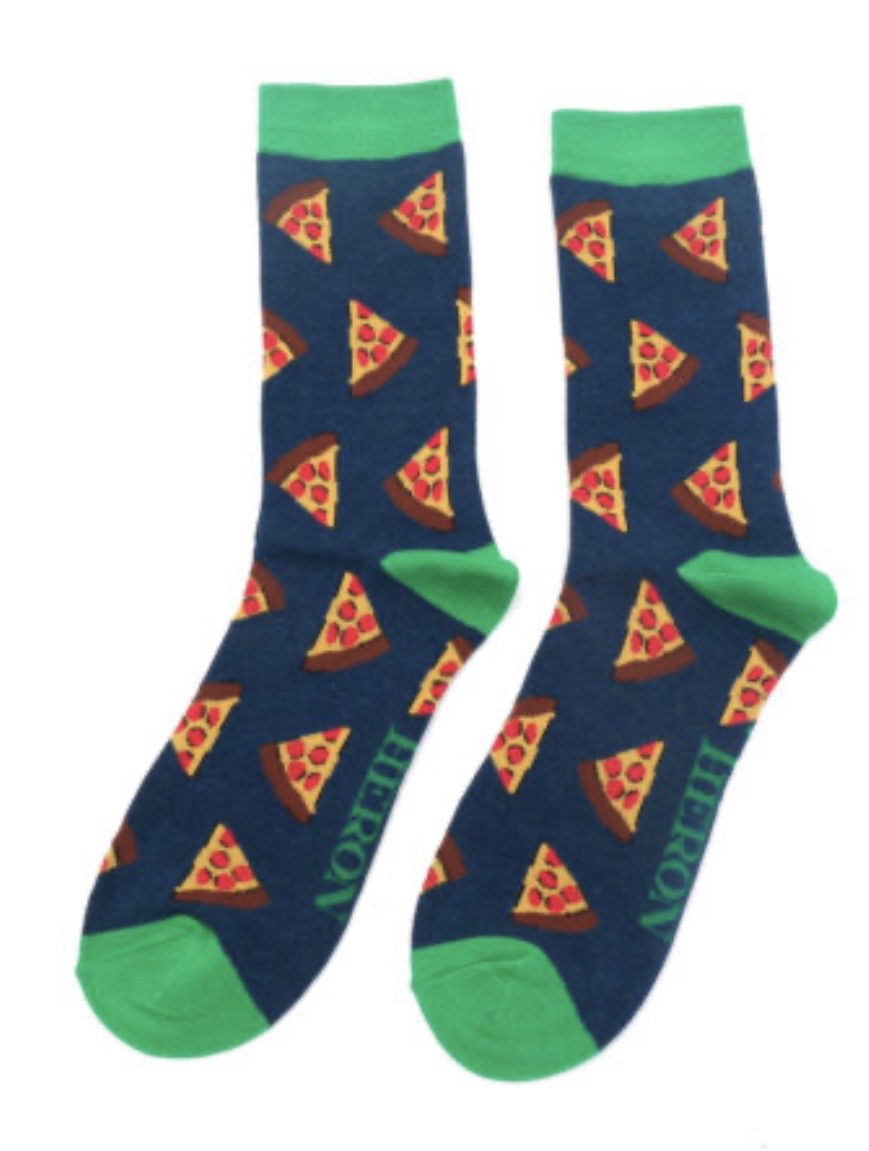 Men’s Mr Heron Bamboo Socks - Pizza Slices