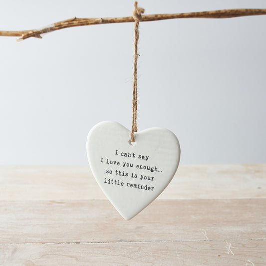 Ceramic Hanging Heart Sign - I Can’t Say