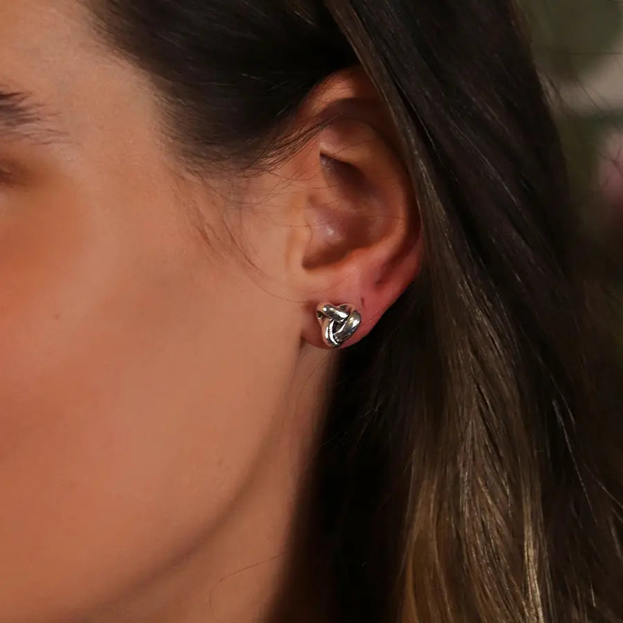 Peace of Mind - Silver Plated Infinity Knot Studs