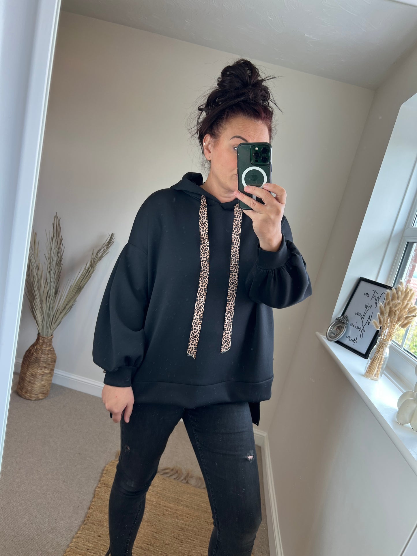 Leopard Hoodie - Black