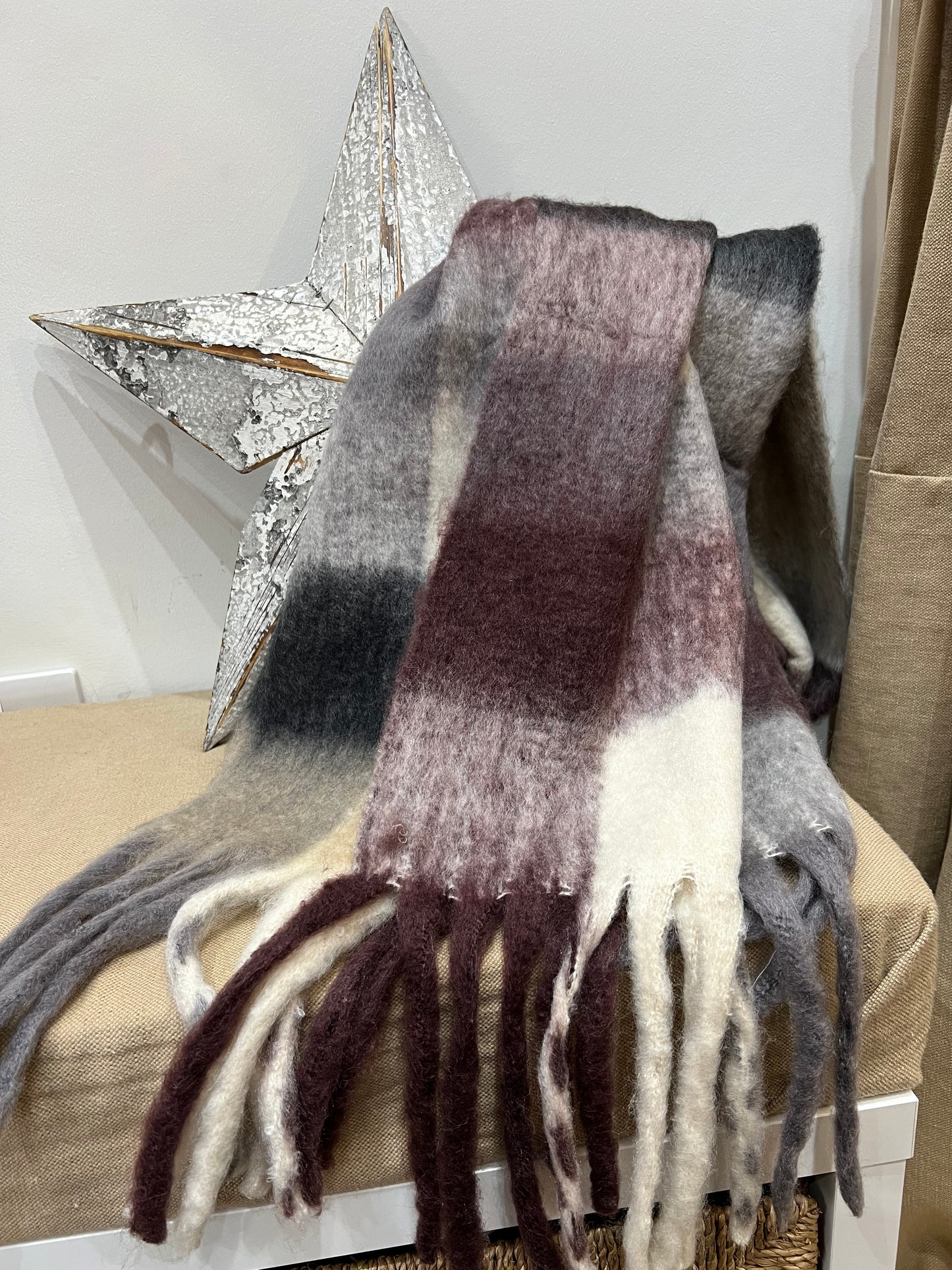 Blanket Scarf - Brown Check