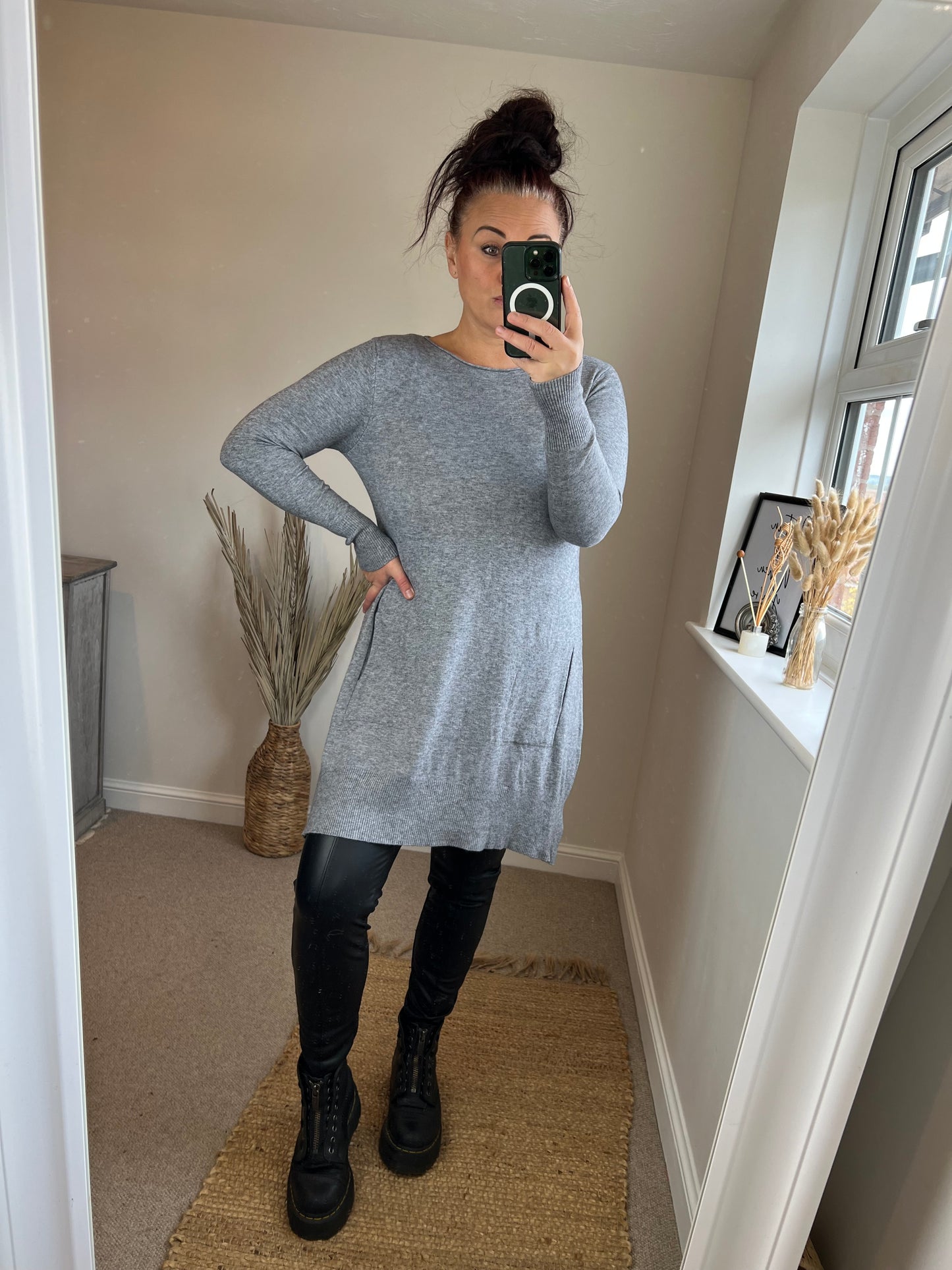 Scarf Jumper - Grey