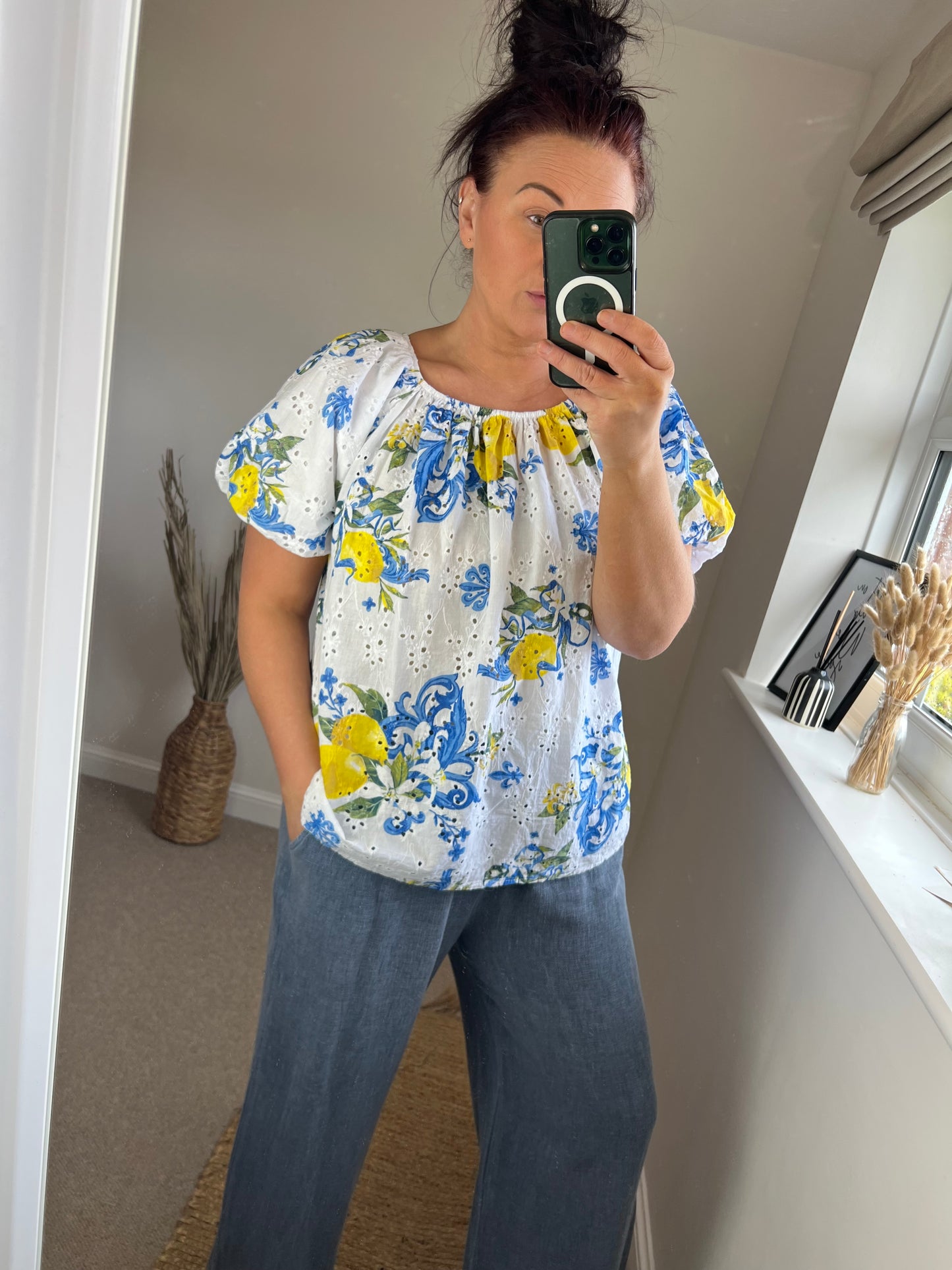 Broderie Anglaise Lemon Top