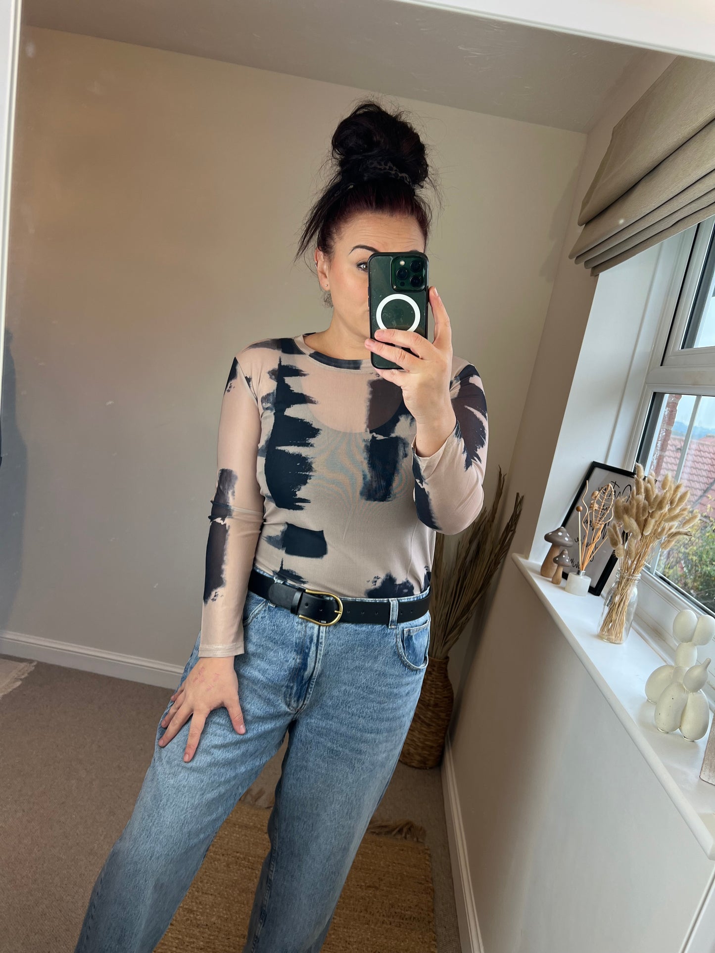 Mesh Long Sleeve Top - Tie Dye