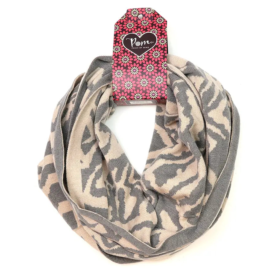 Snood Scarf - Grey/Beige