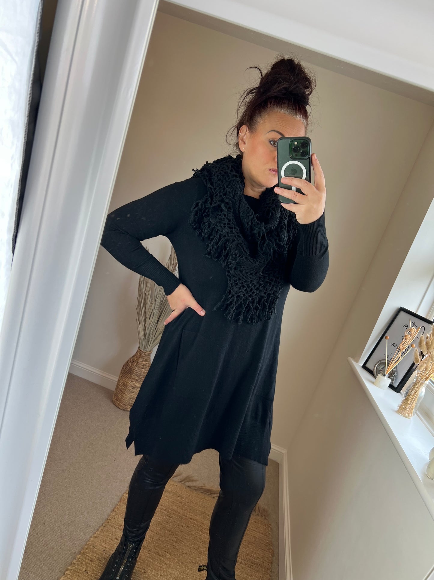 Scarf Jumper - Black