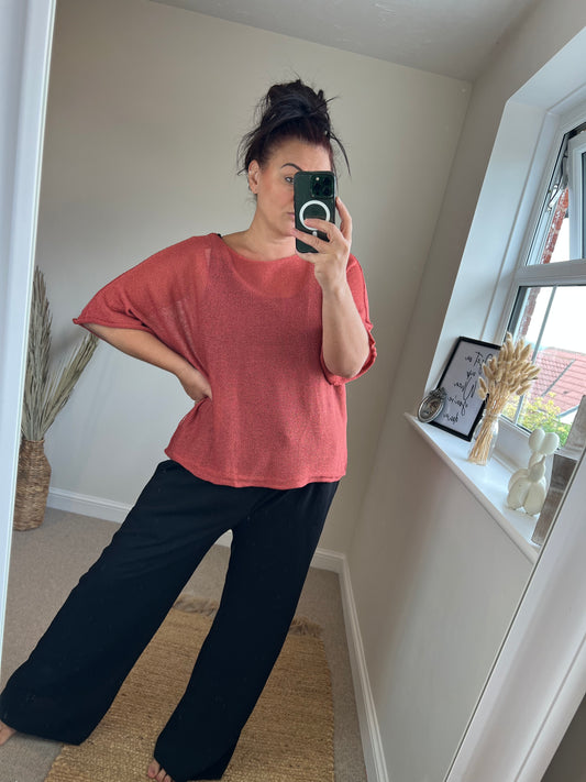 Fine Knit Top - Brick