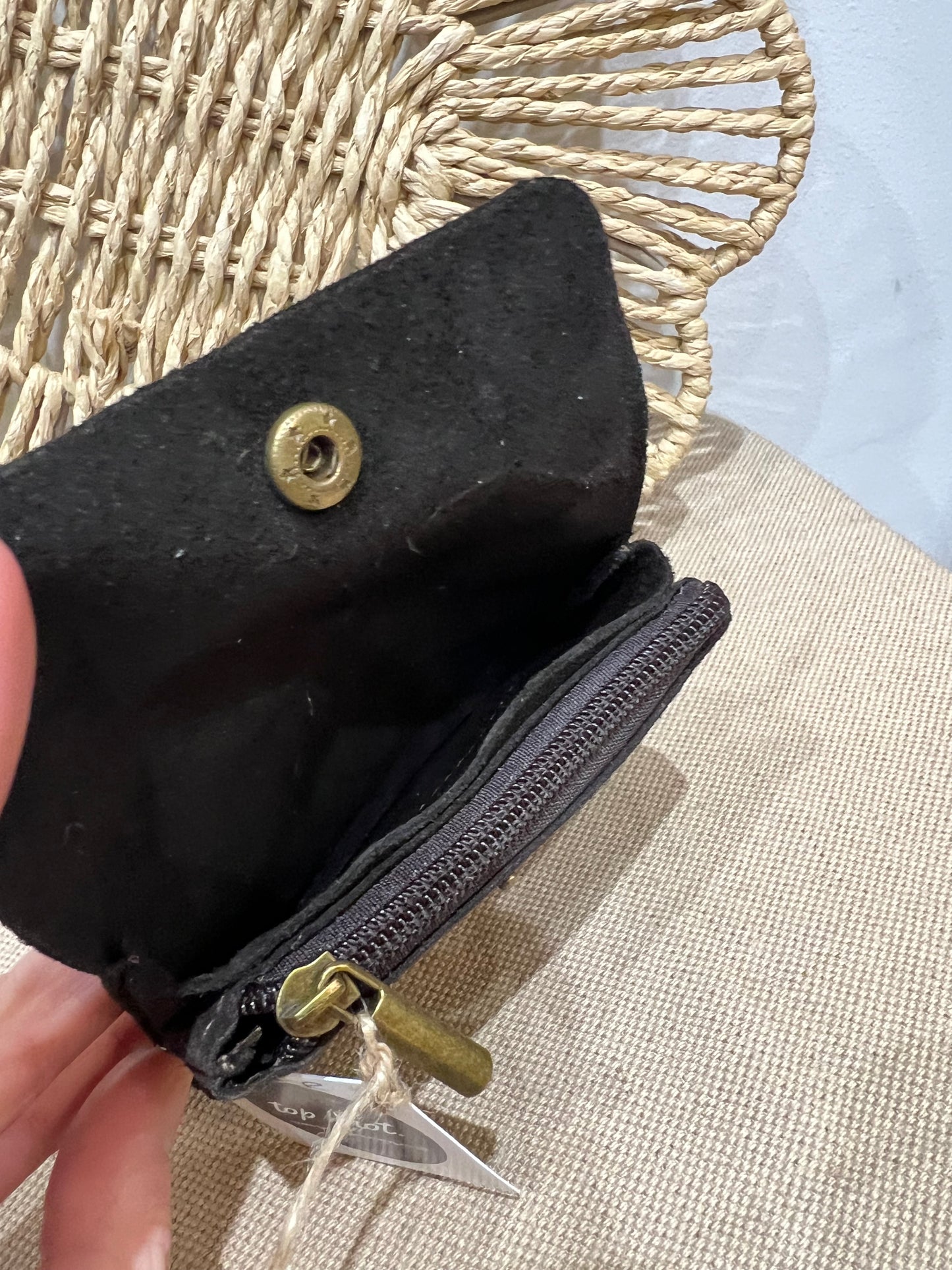 Leather Purse - Suede Chocolate