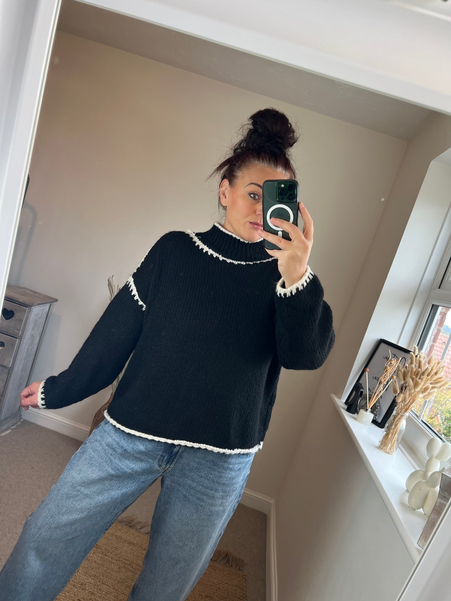 Stitch Jumper - Black