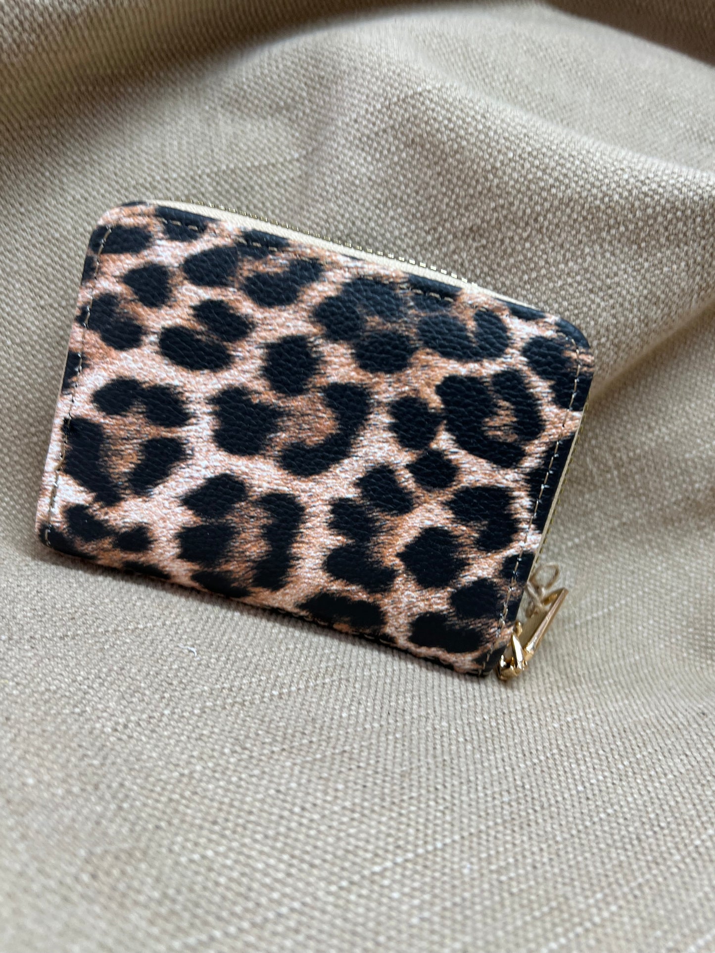 Card Holder Purse - Brown Leopard