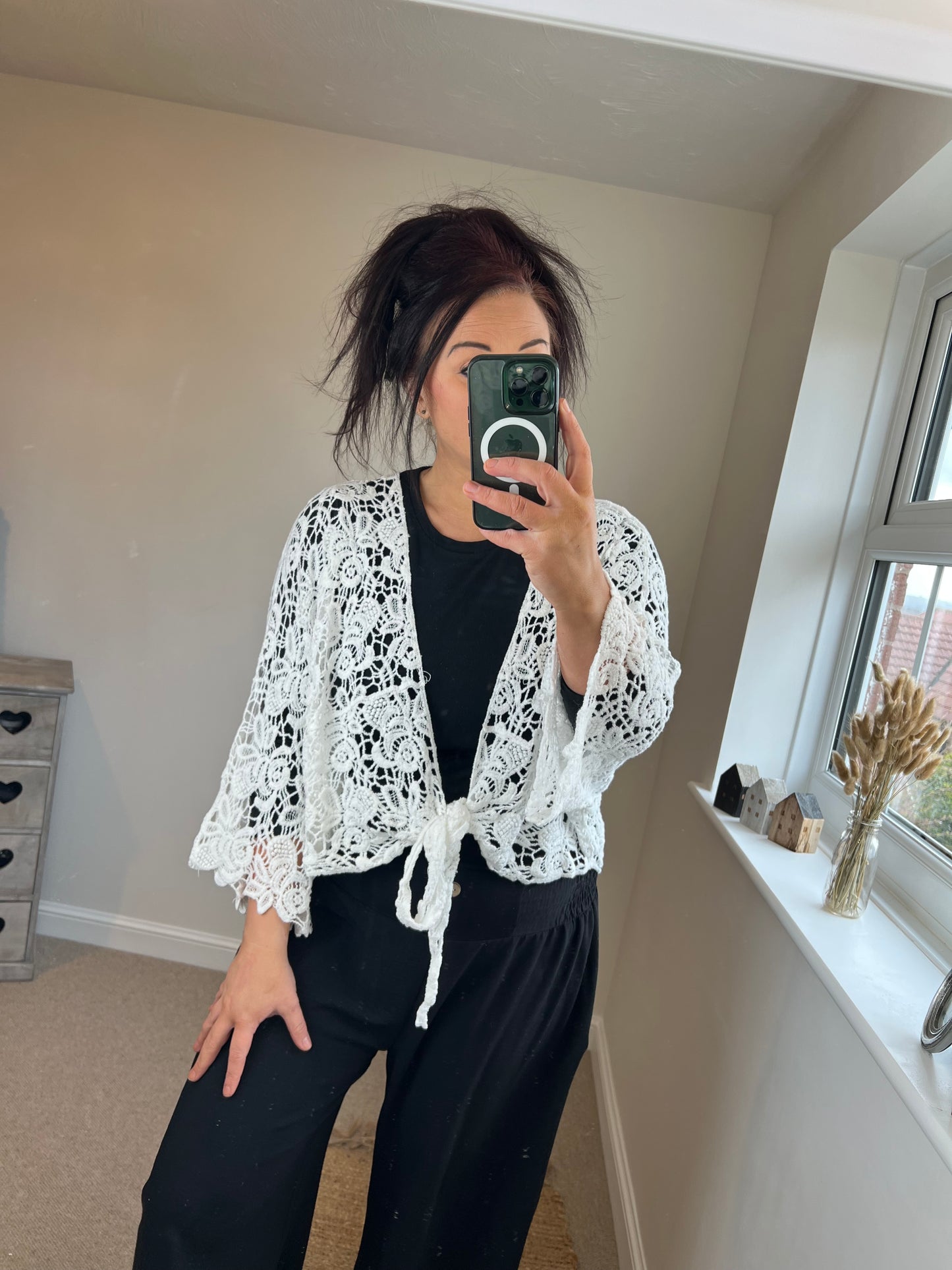 Crochet Shrug - Cream