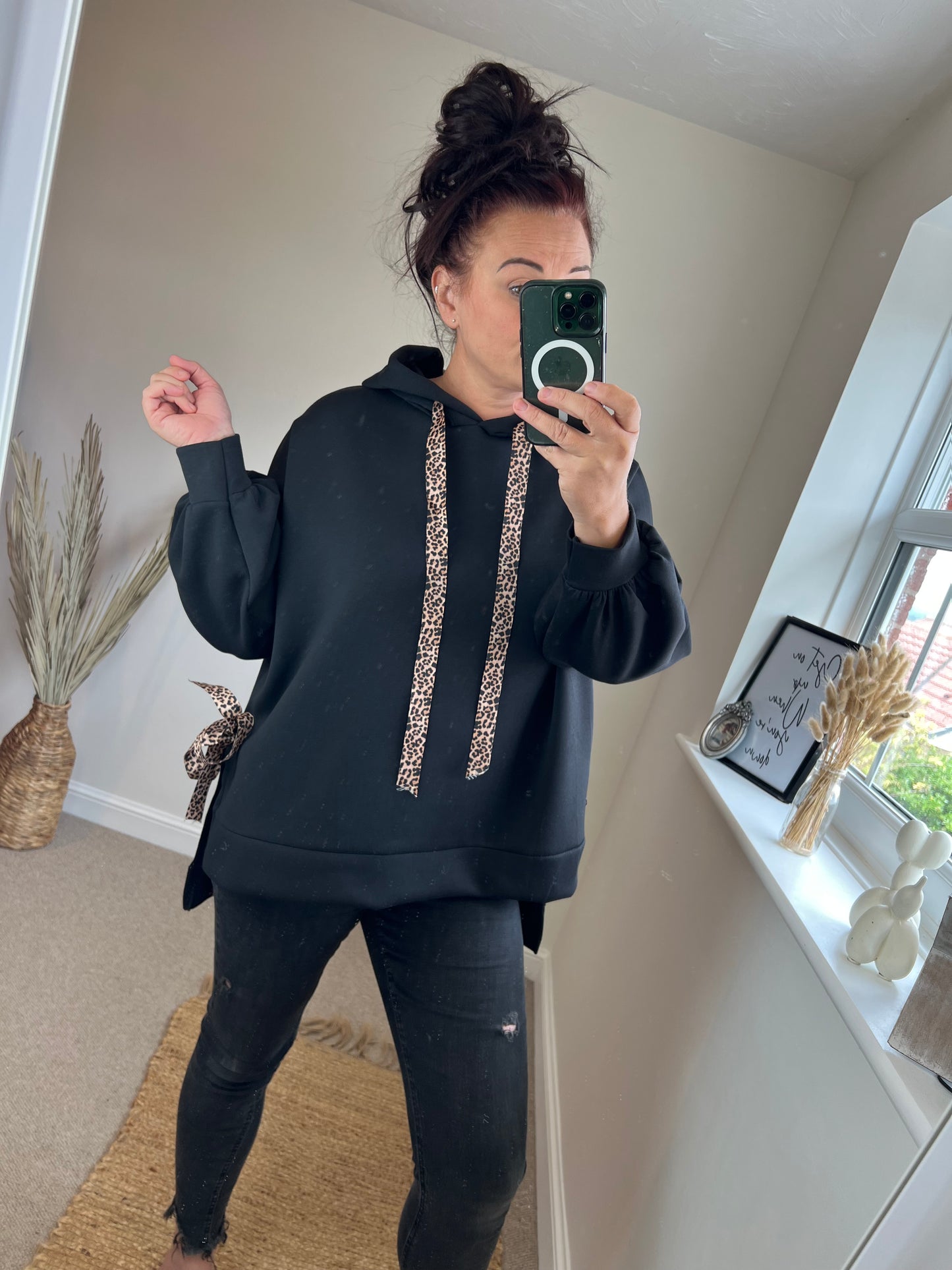 Leopard Hoodie - Black