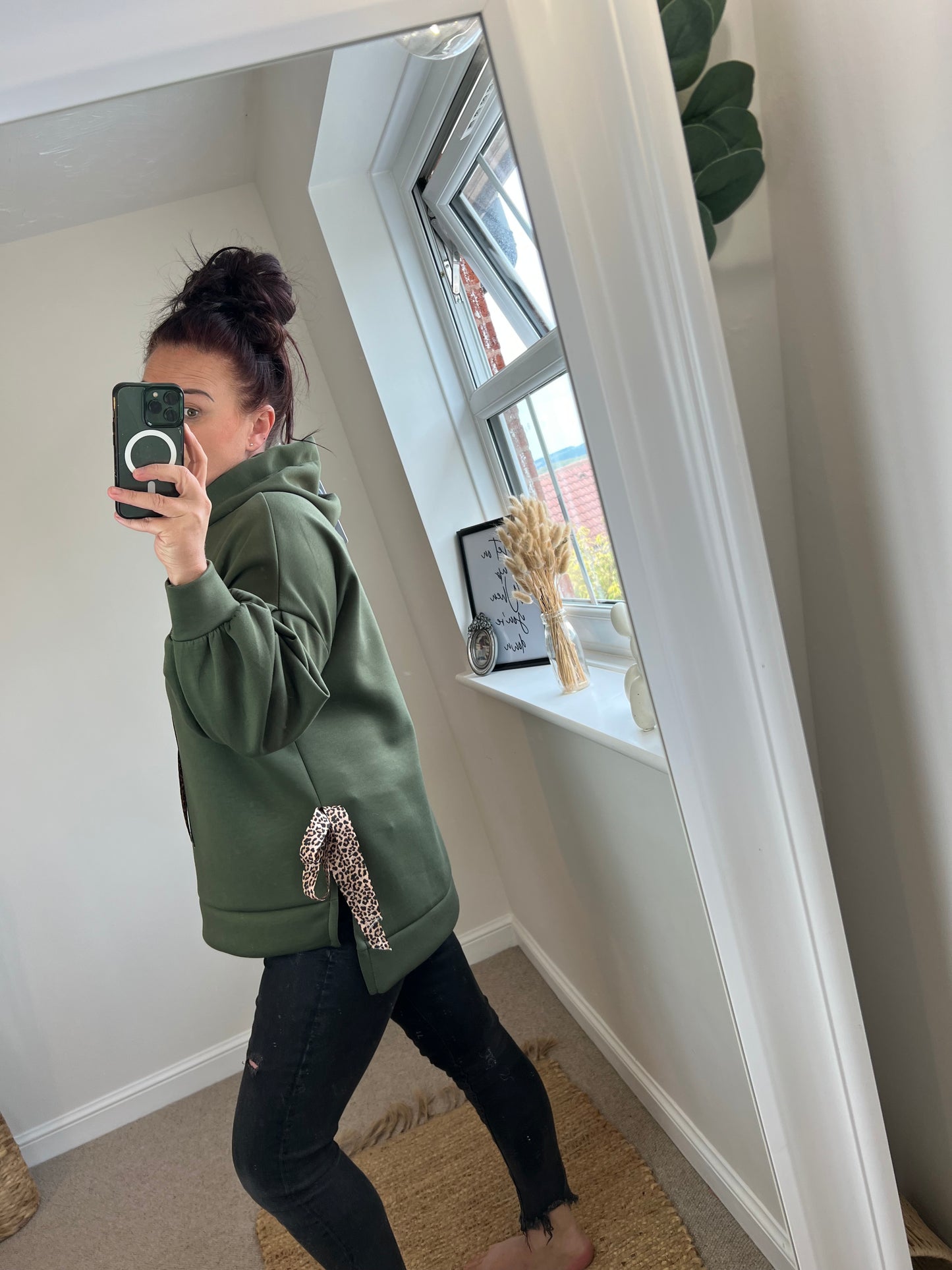 Leopard Hoodie - Khaki