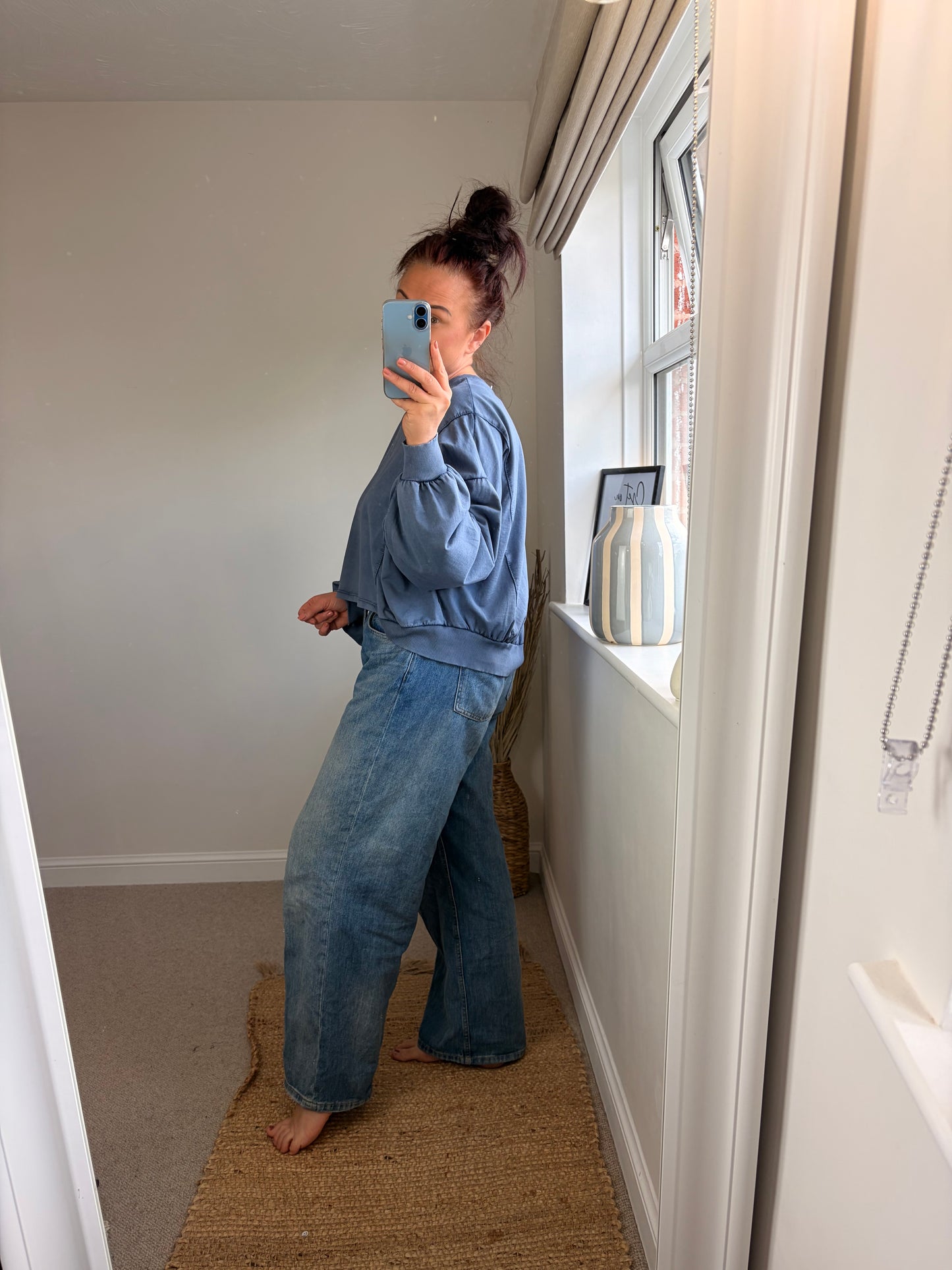 Acid Wash Sweatshirt - Denim Blue