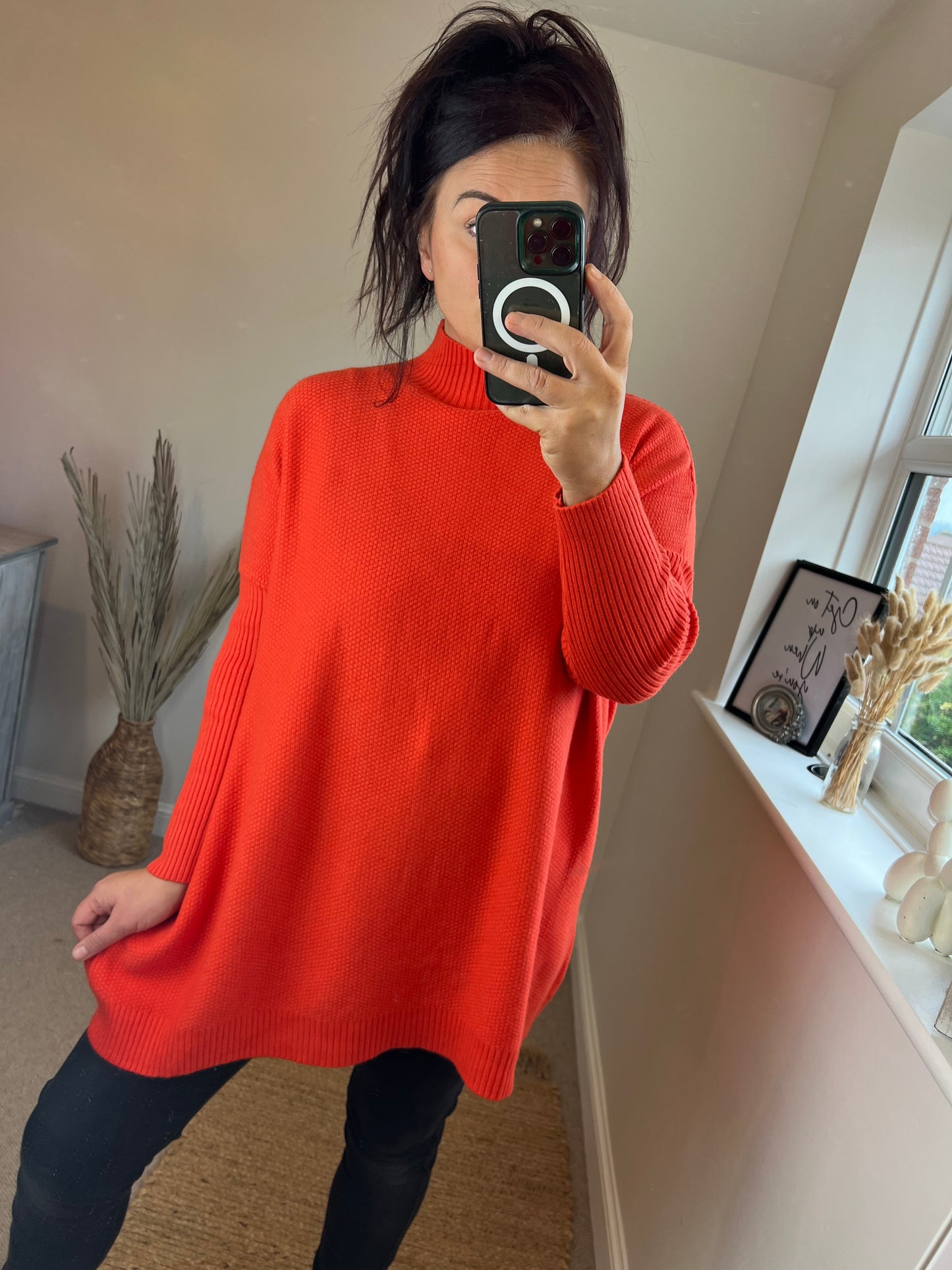 High Neck Jumper - Orange