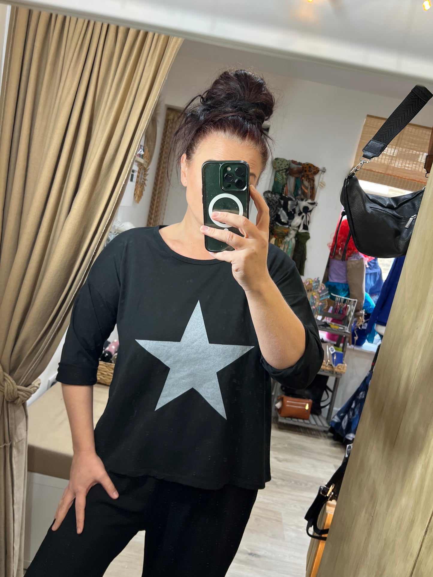 Jersey Star Top - Black