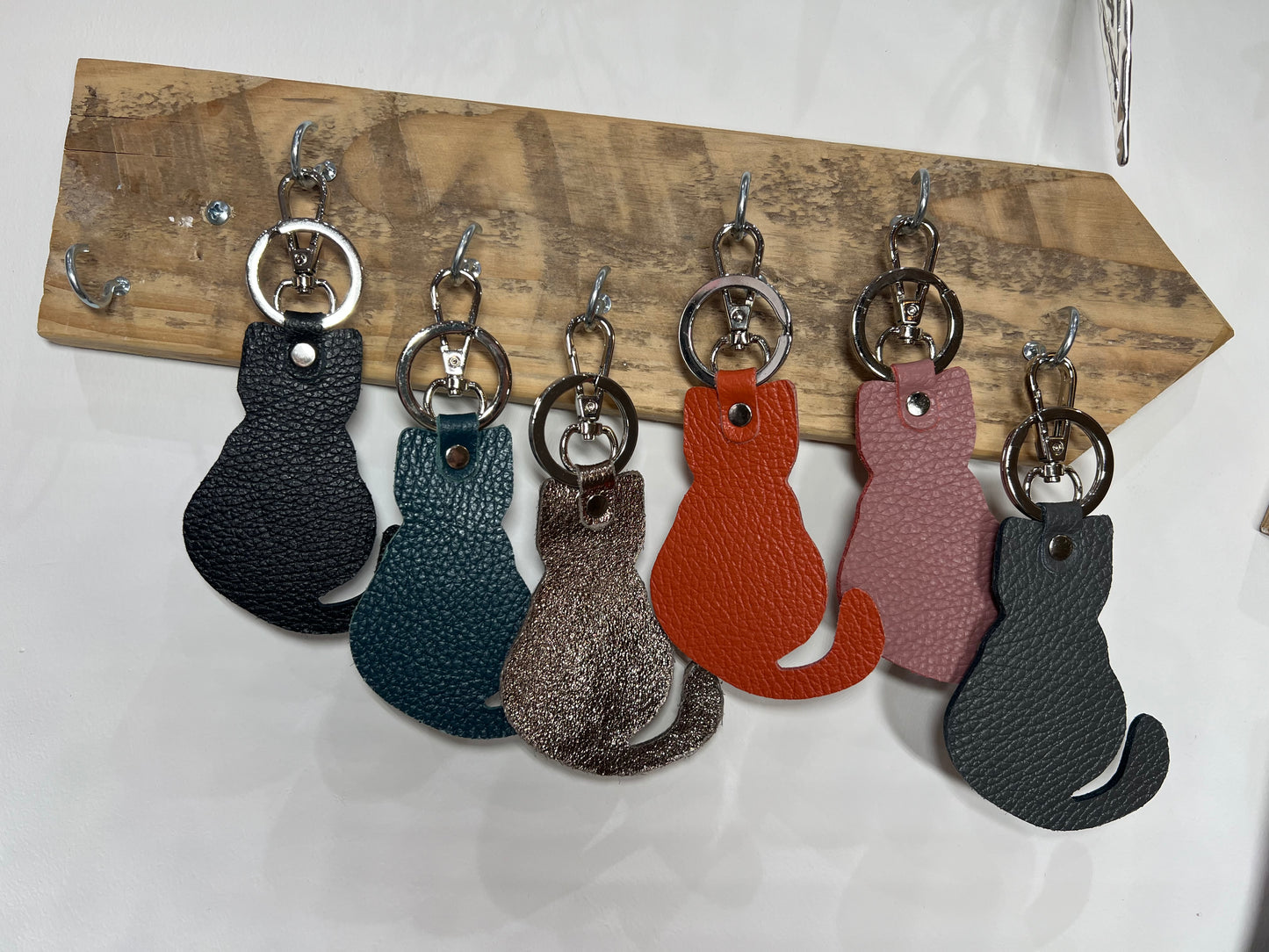 Leather Cat Keyring