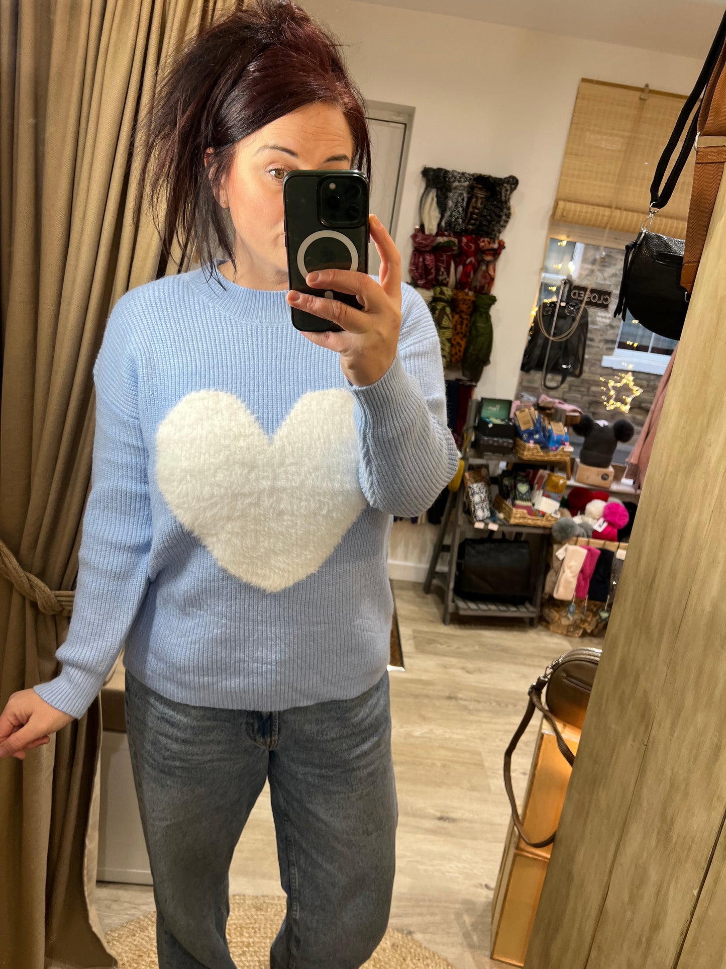 Heart Jumper - Powder Blue