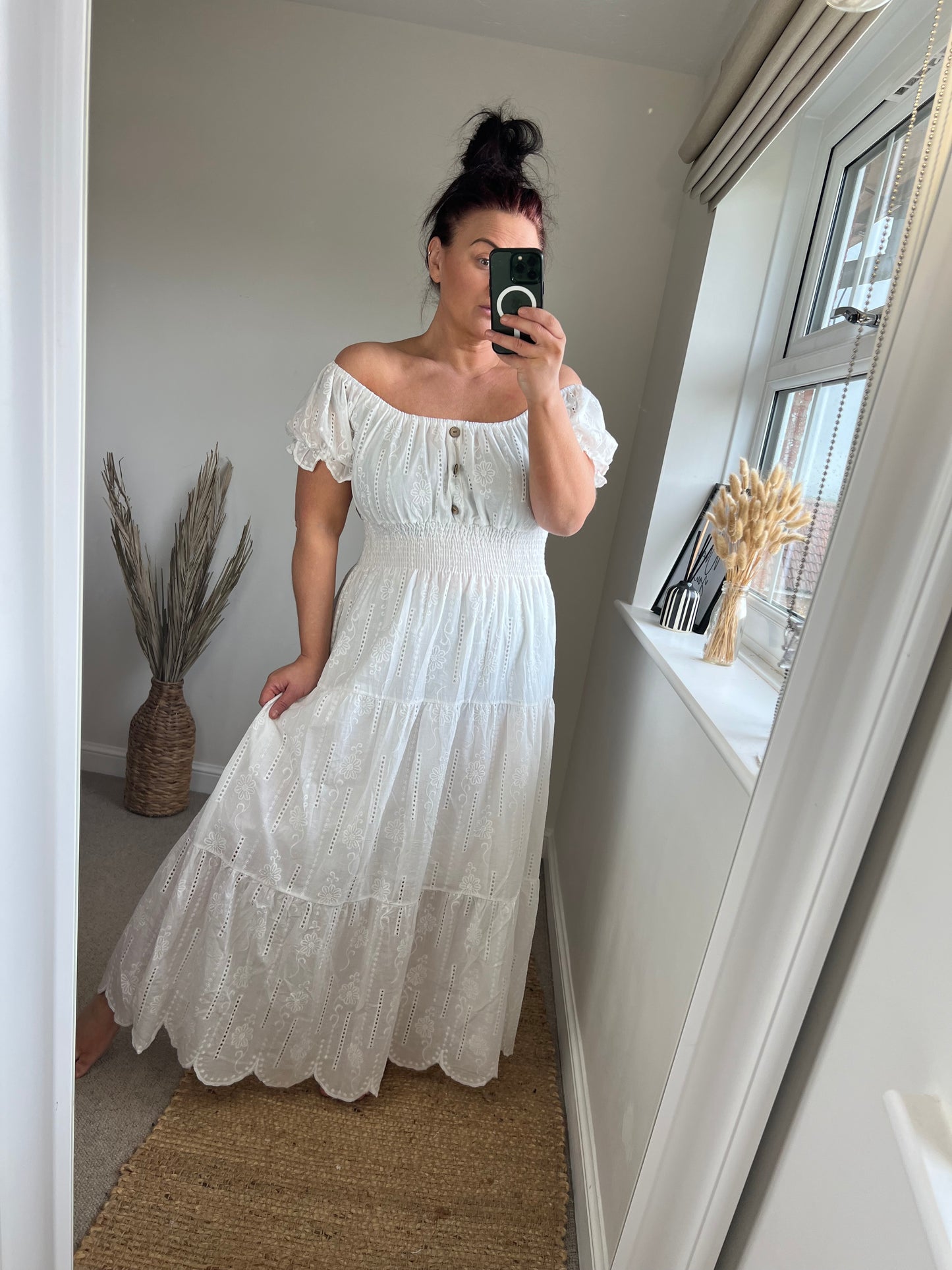 STEVIE Broderie Anglaise Maxi - White