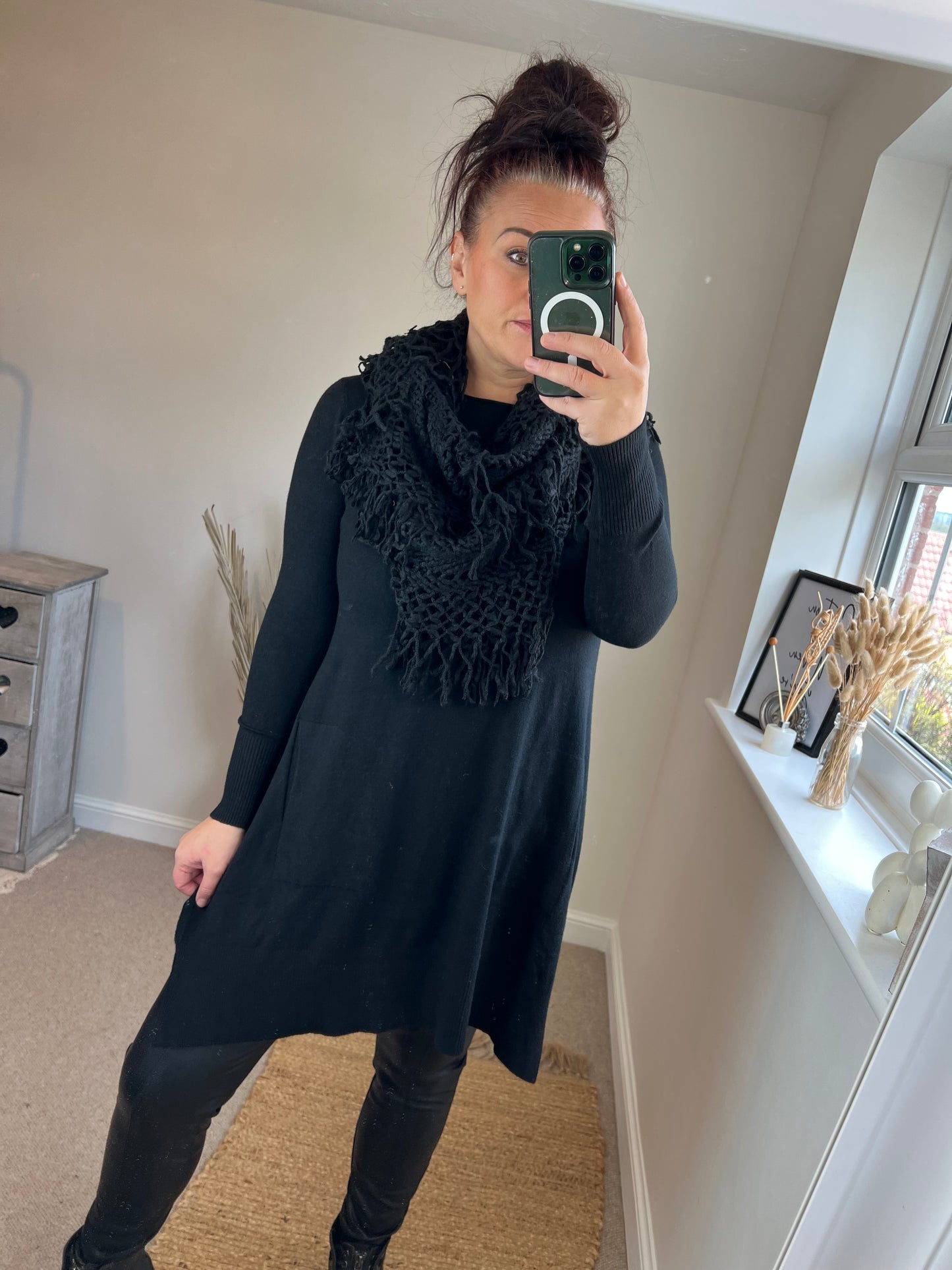 Scarf Jumper - Black