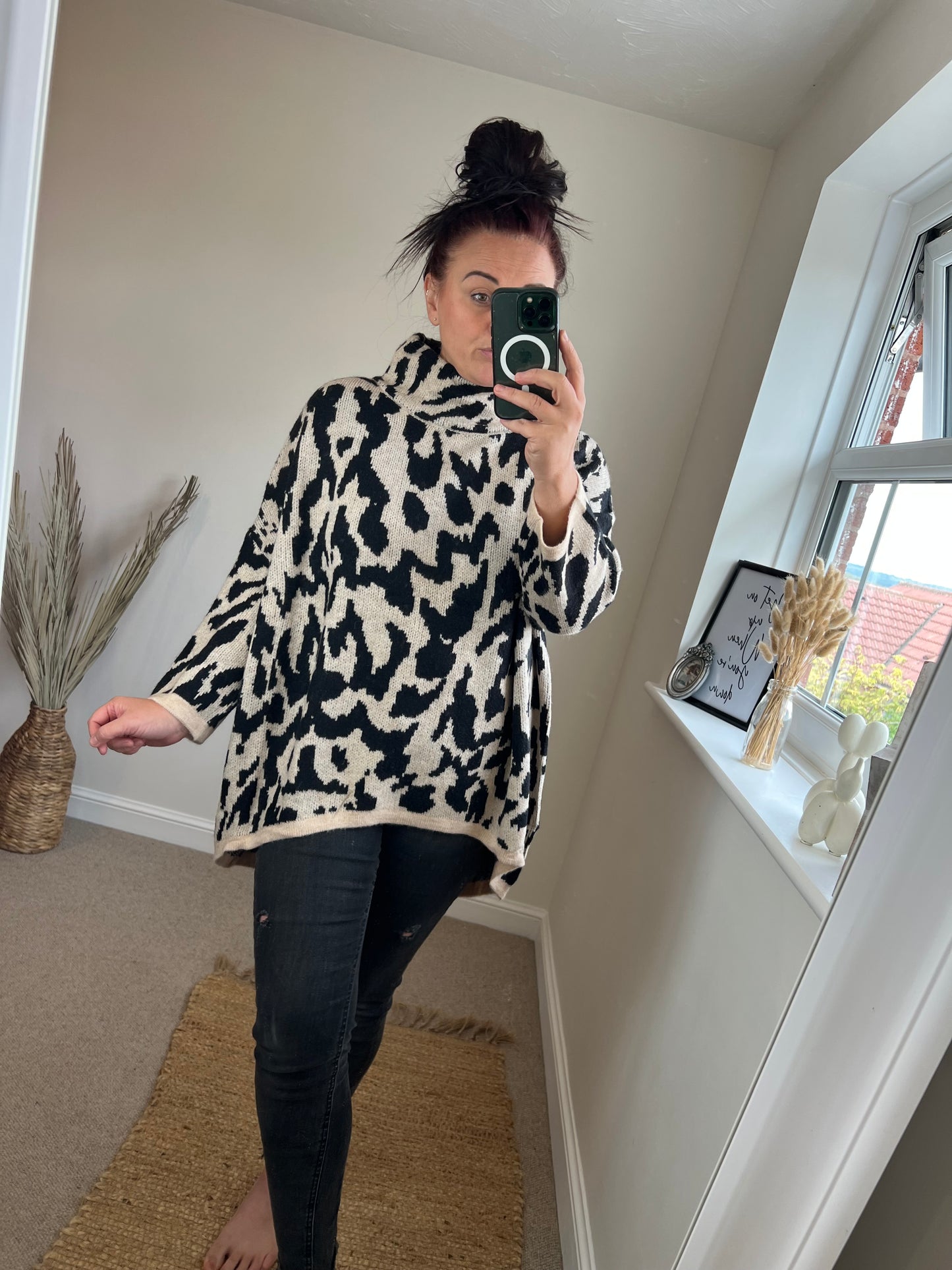 High Neck Leopard Jumper