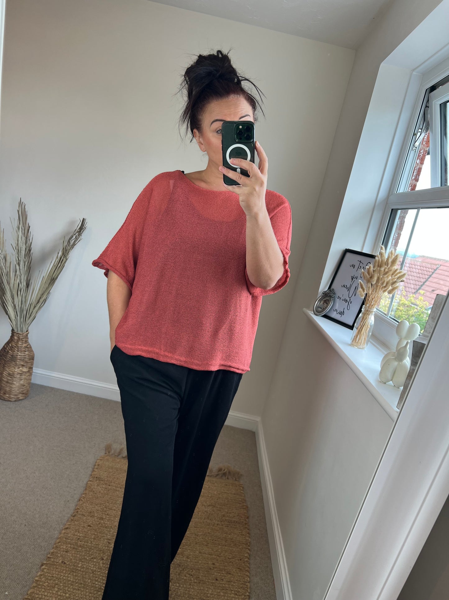 Fine Knit Top - Brick