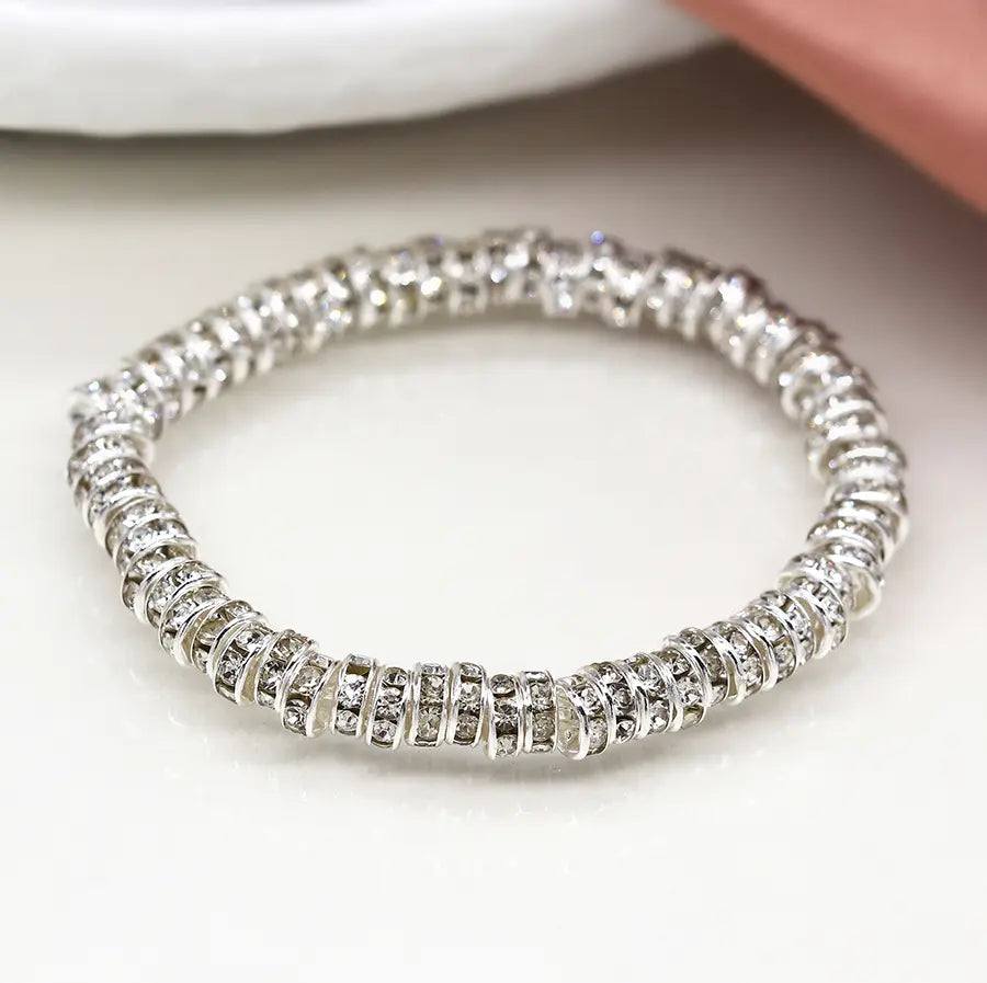 Peace of Mind - Silver Plated Crystal Stretch Bracelet