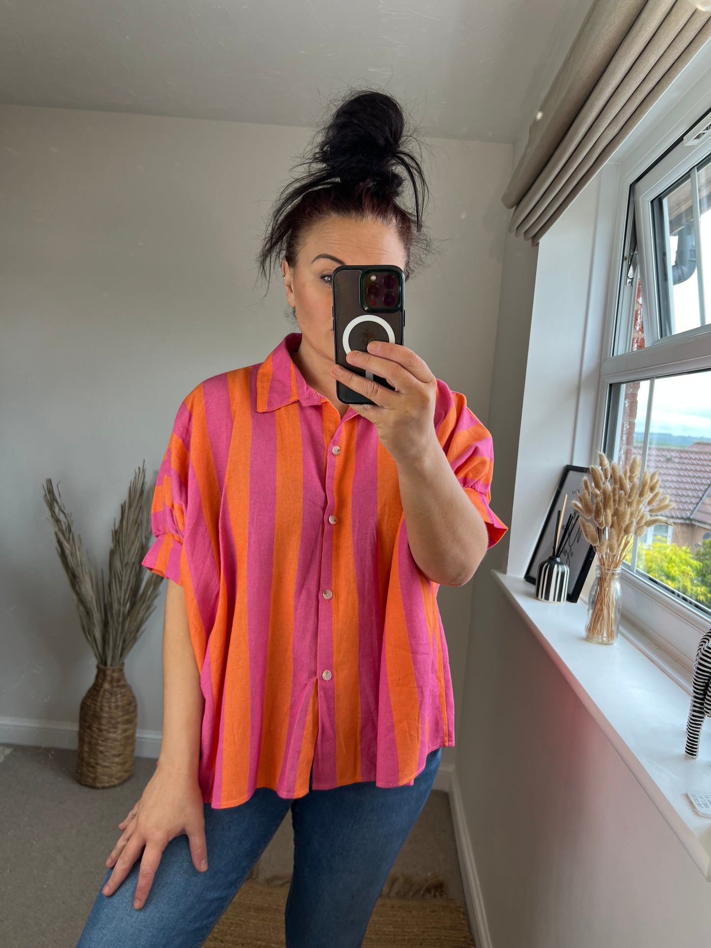 Stripe Shirt - Orange/Cerise