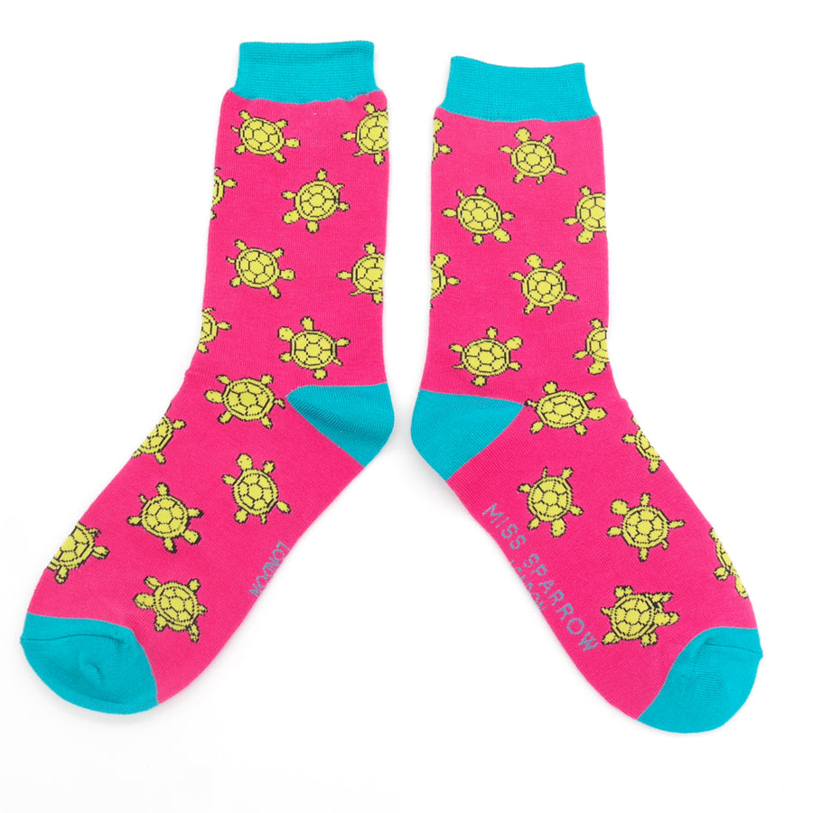Miss Sparrow Bamboo Socks - Cute Turtles