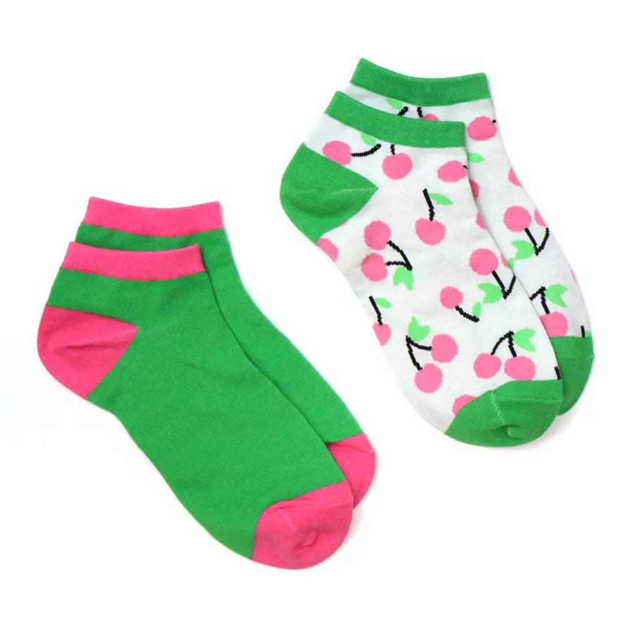 Peace Of Mind - Trainer Sock Duo - Cherries