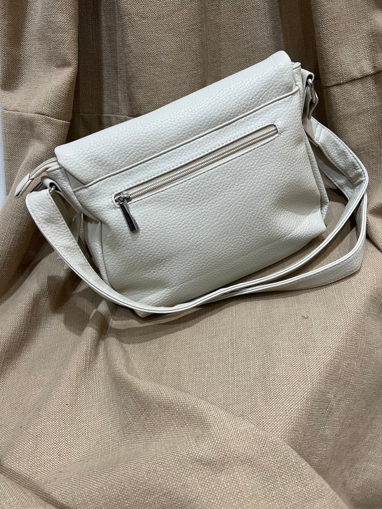 Fold Over Crossbody Bag - Cream