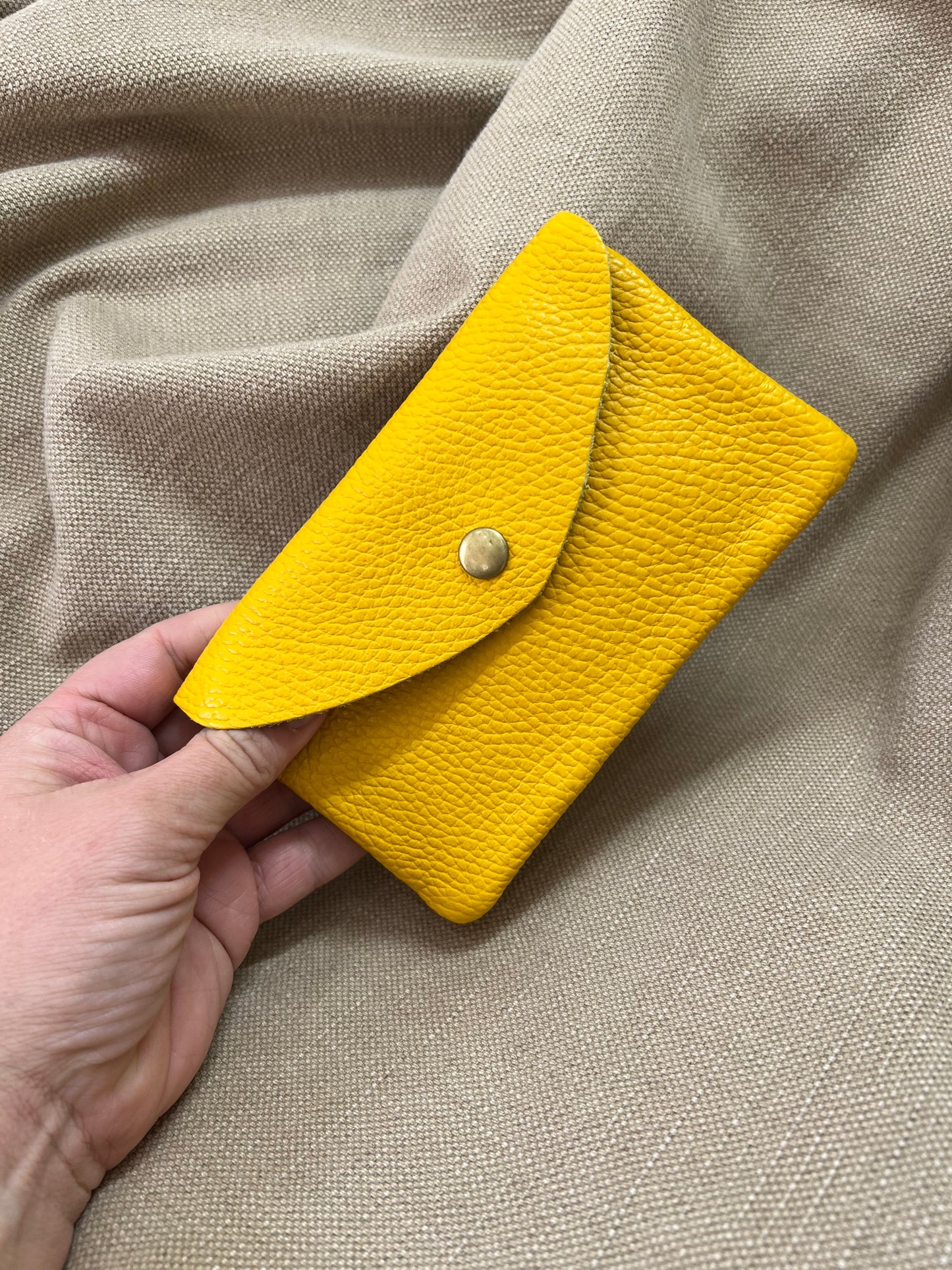 Long Leather Purse - Yellow
