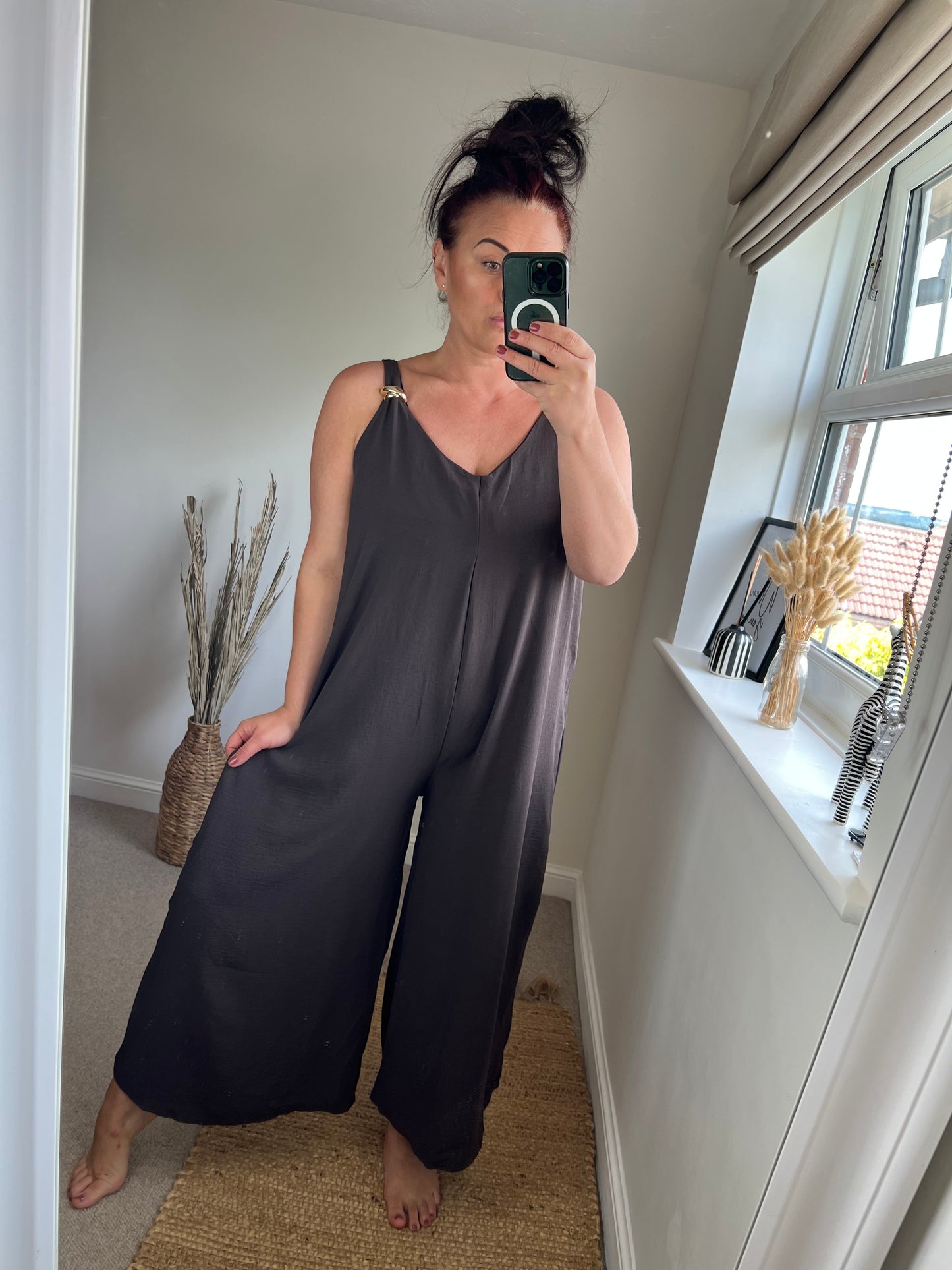 Wide Leg Jumpsuit - Chocolate