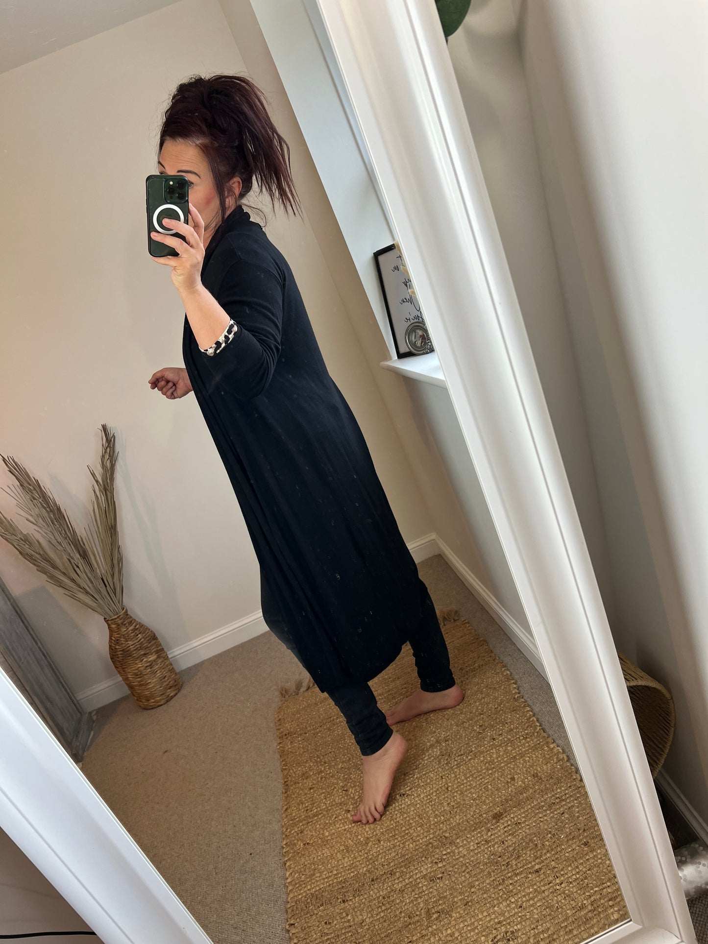 Long Open Cardigan - Black