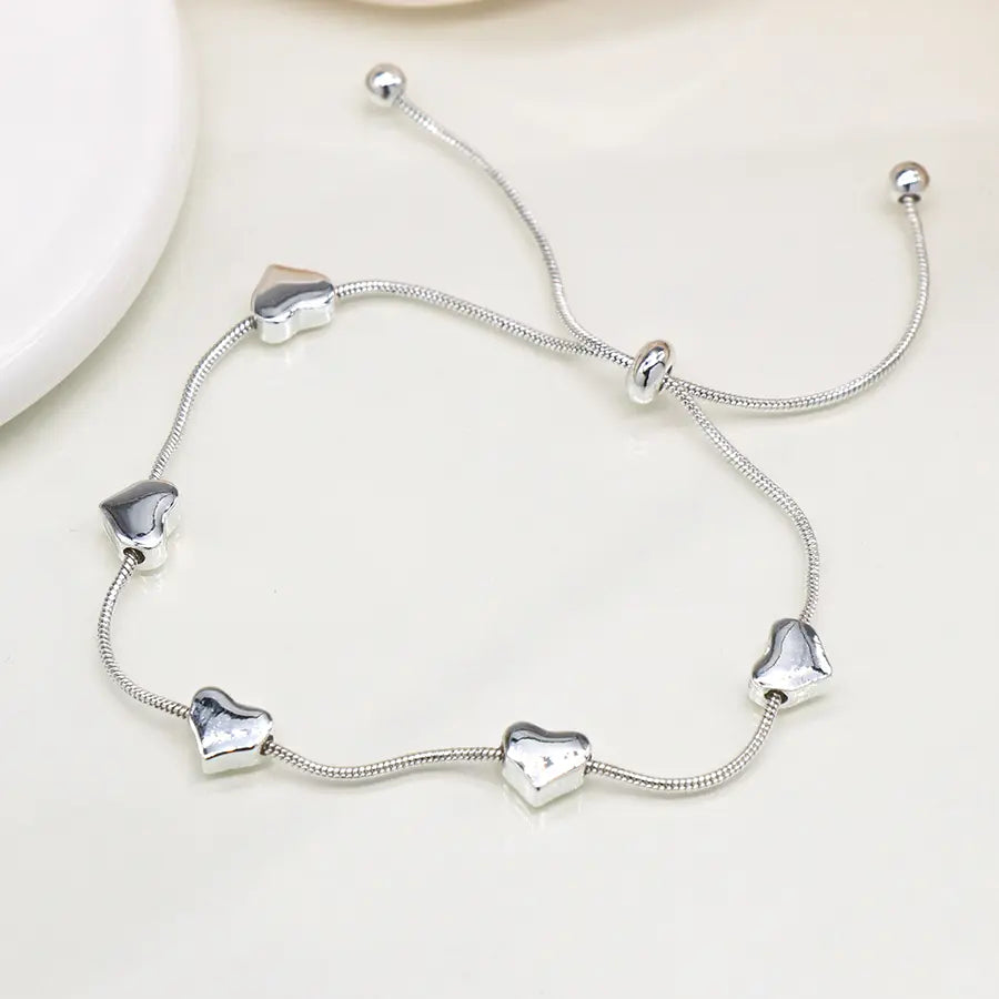 Peace of Mind - Adjustable Heart Snake Chain Bracelet
