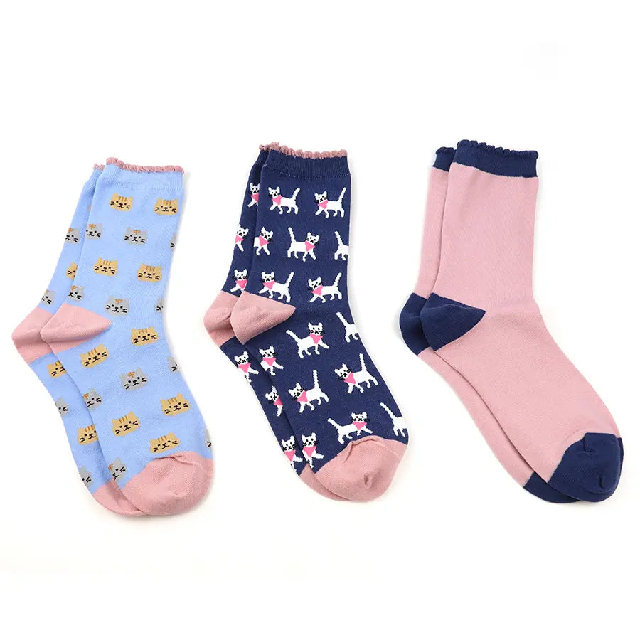 Peace Of Mind - Boxed Socks (3 pairs) - Cats