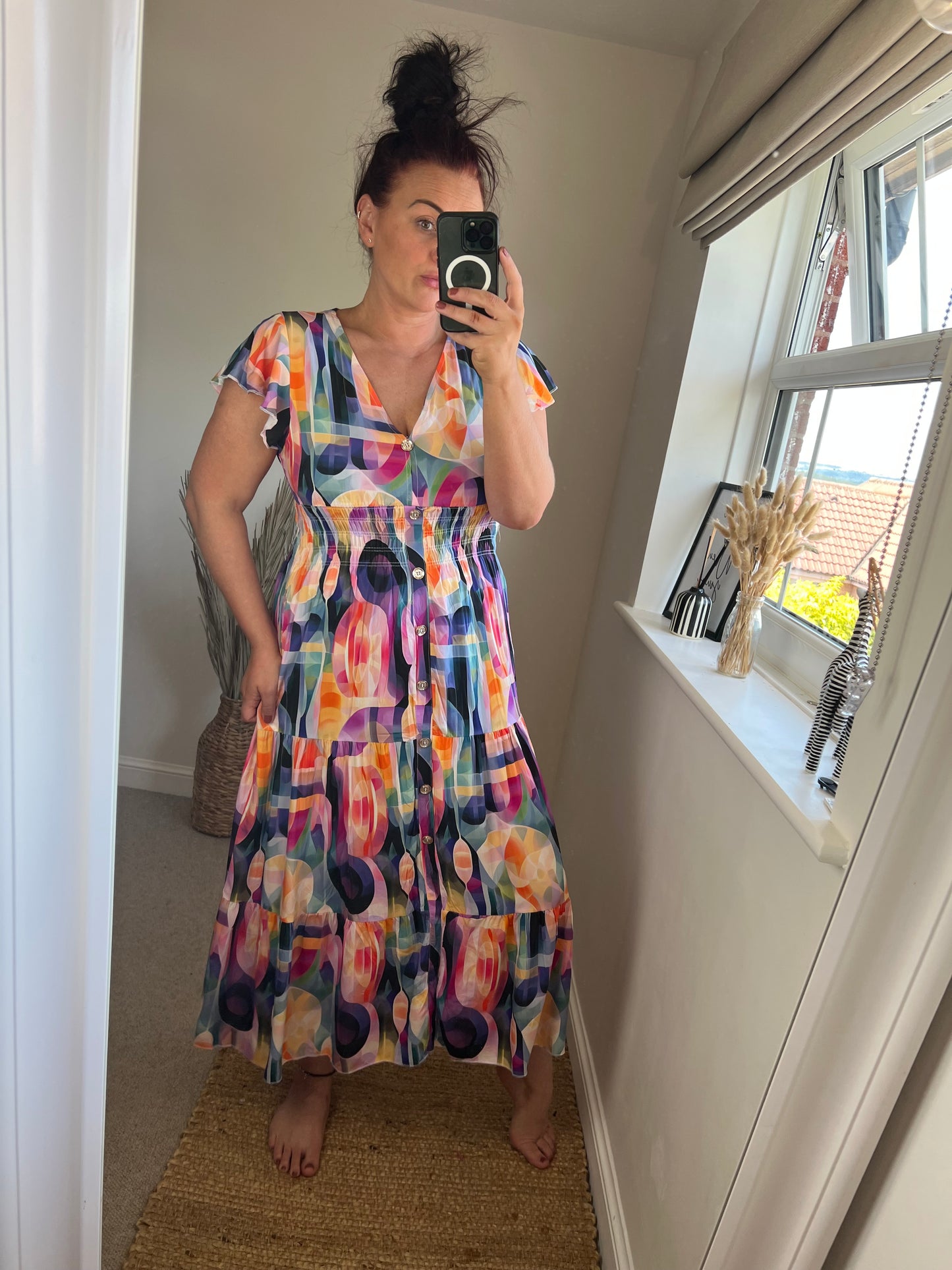 LOTTIE Maxi Button Dress with Pockets - Retro