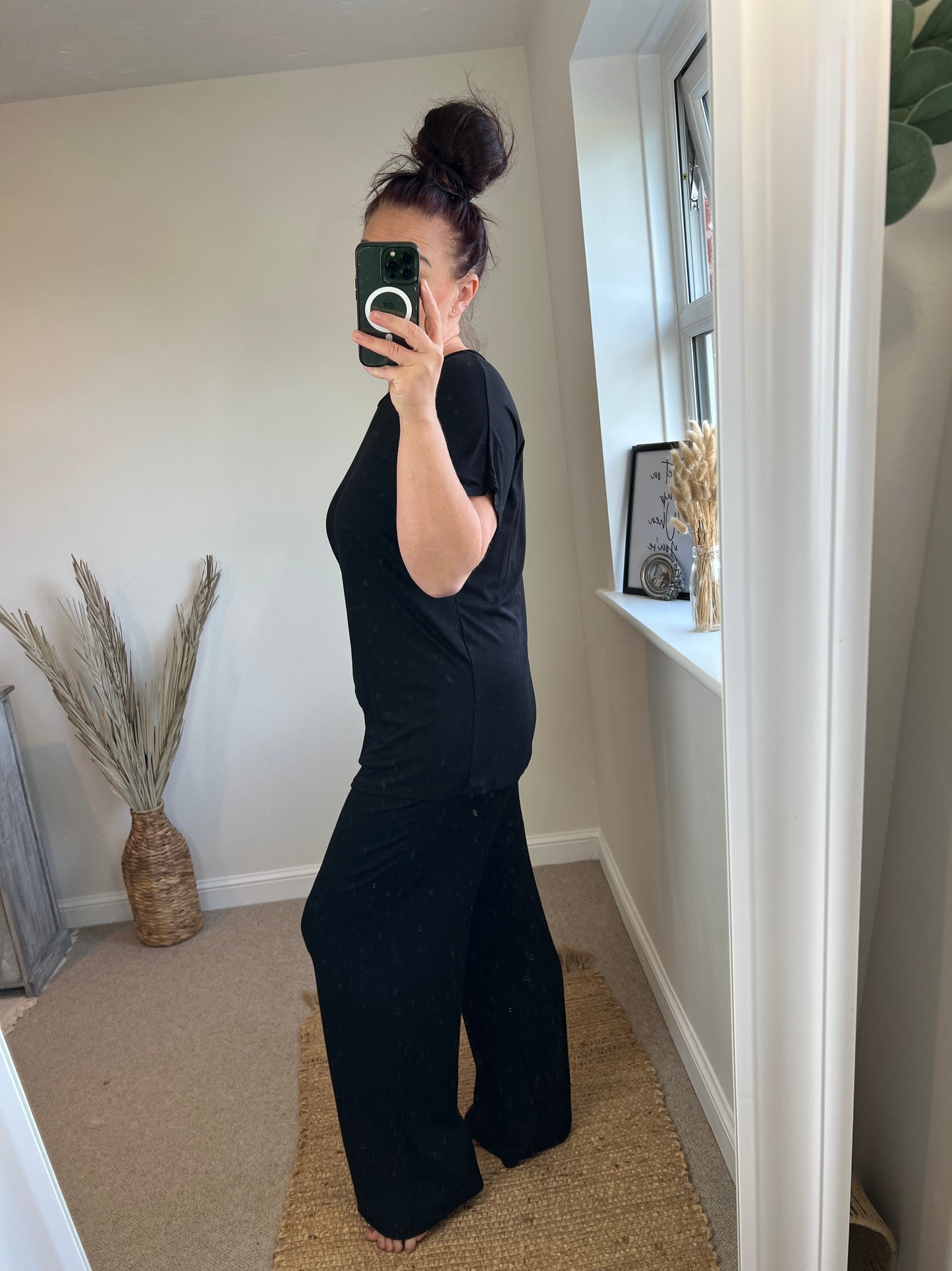 Tie Top & Trouser Set - Black
