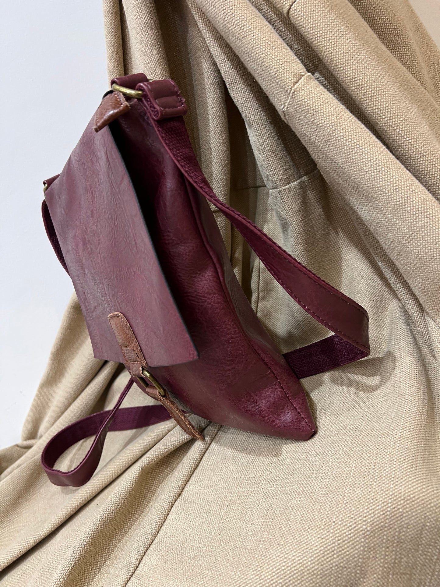 Satchel Crossbody Bag - Wine