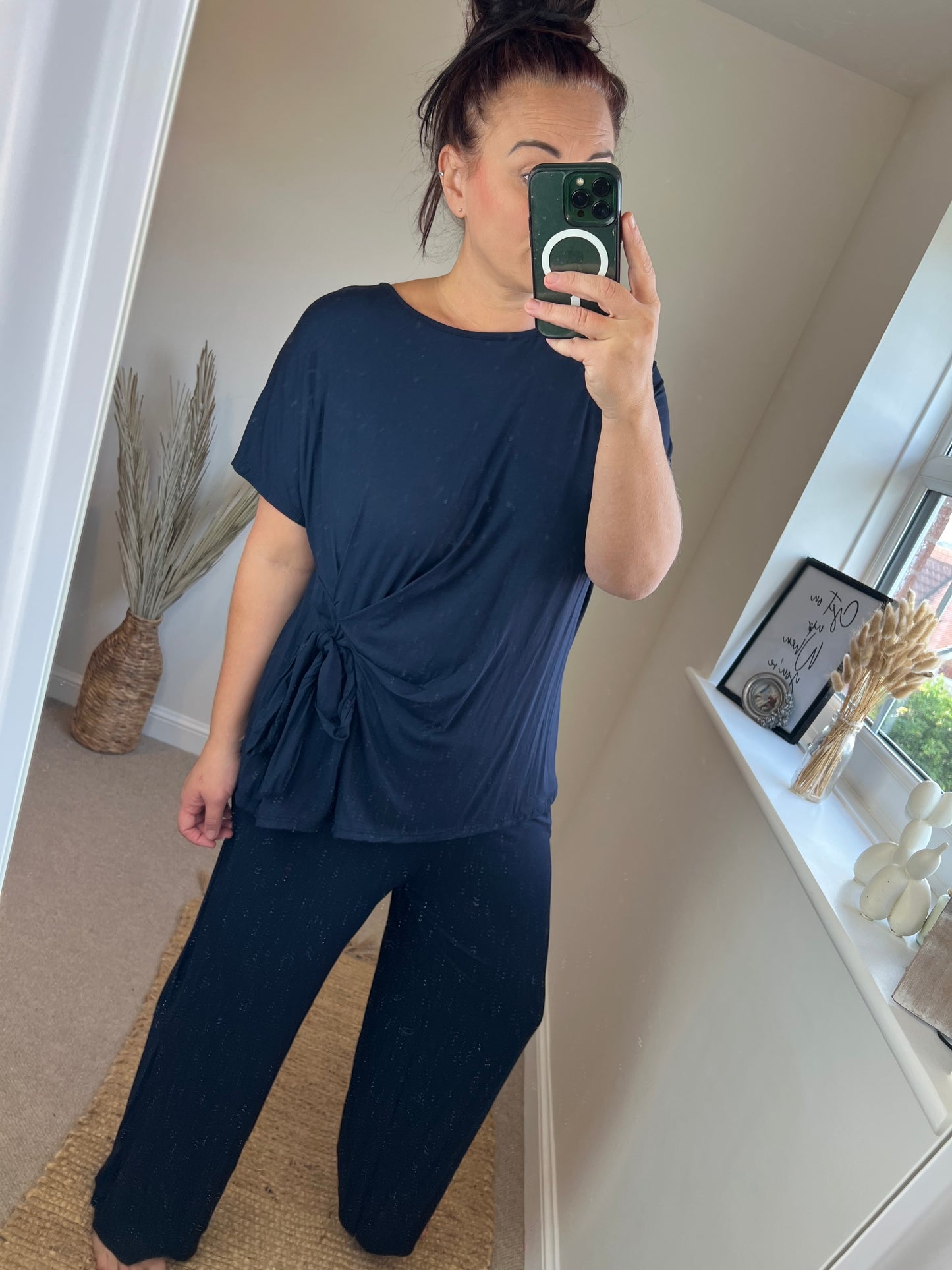 Tie Top & Trouser Set - Navy
