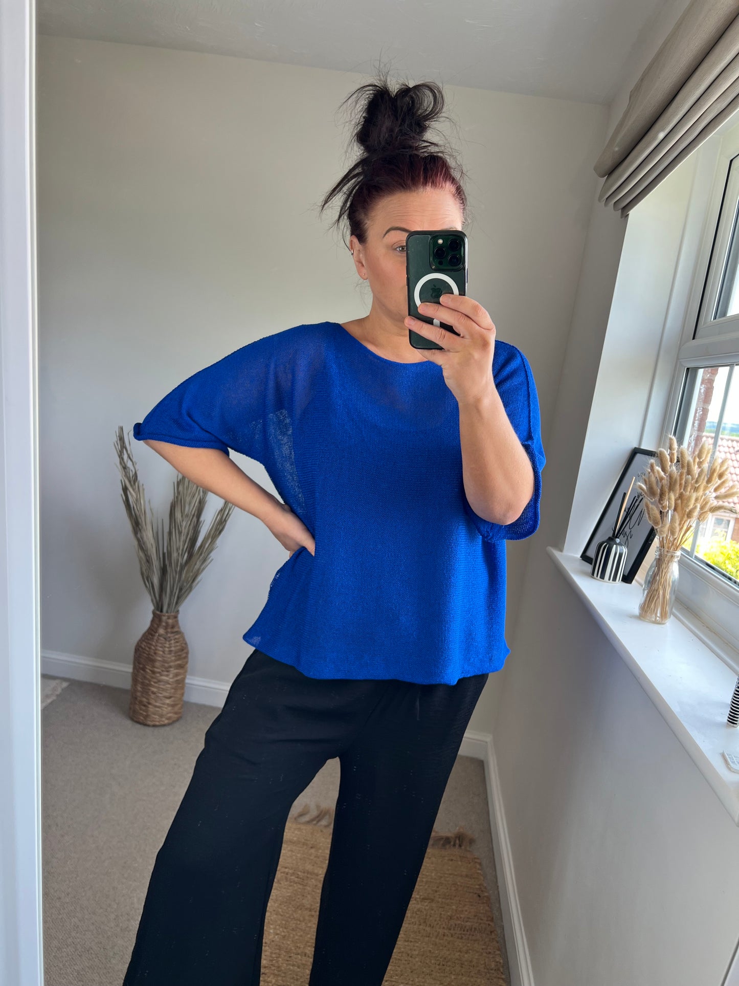 Fine Knit Top - Cobalt