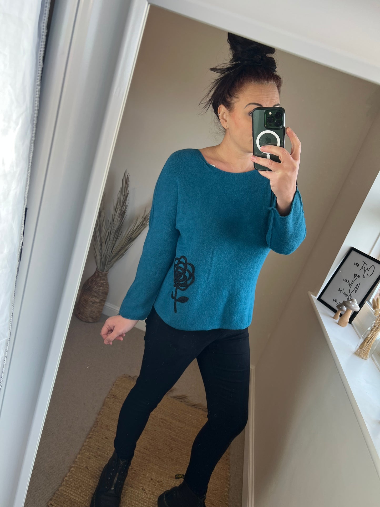 Flower Jumper - Teal