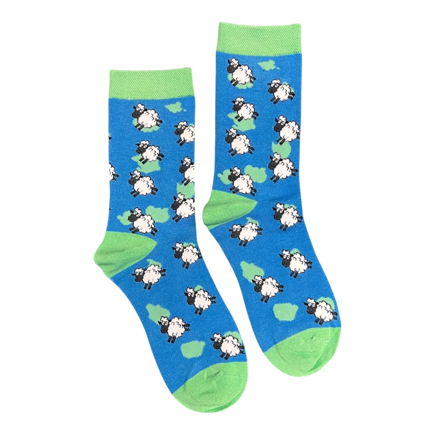 Jess & Lou Bamboo Socks - Sheep Blue