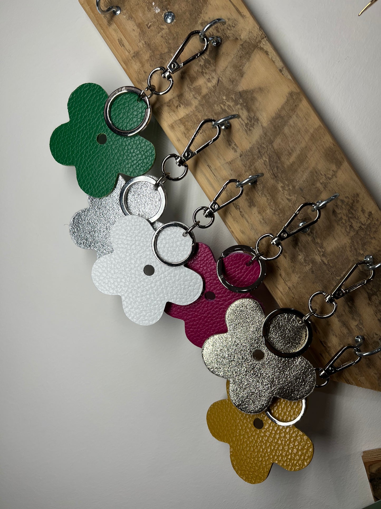 Leather Flower Keyring