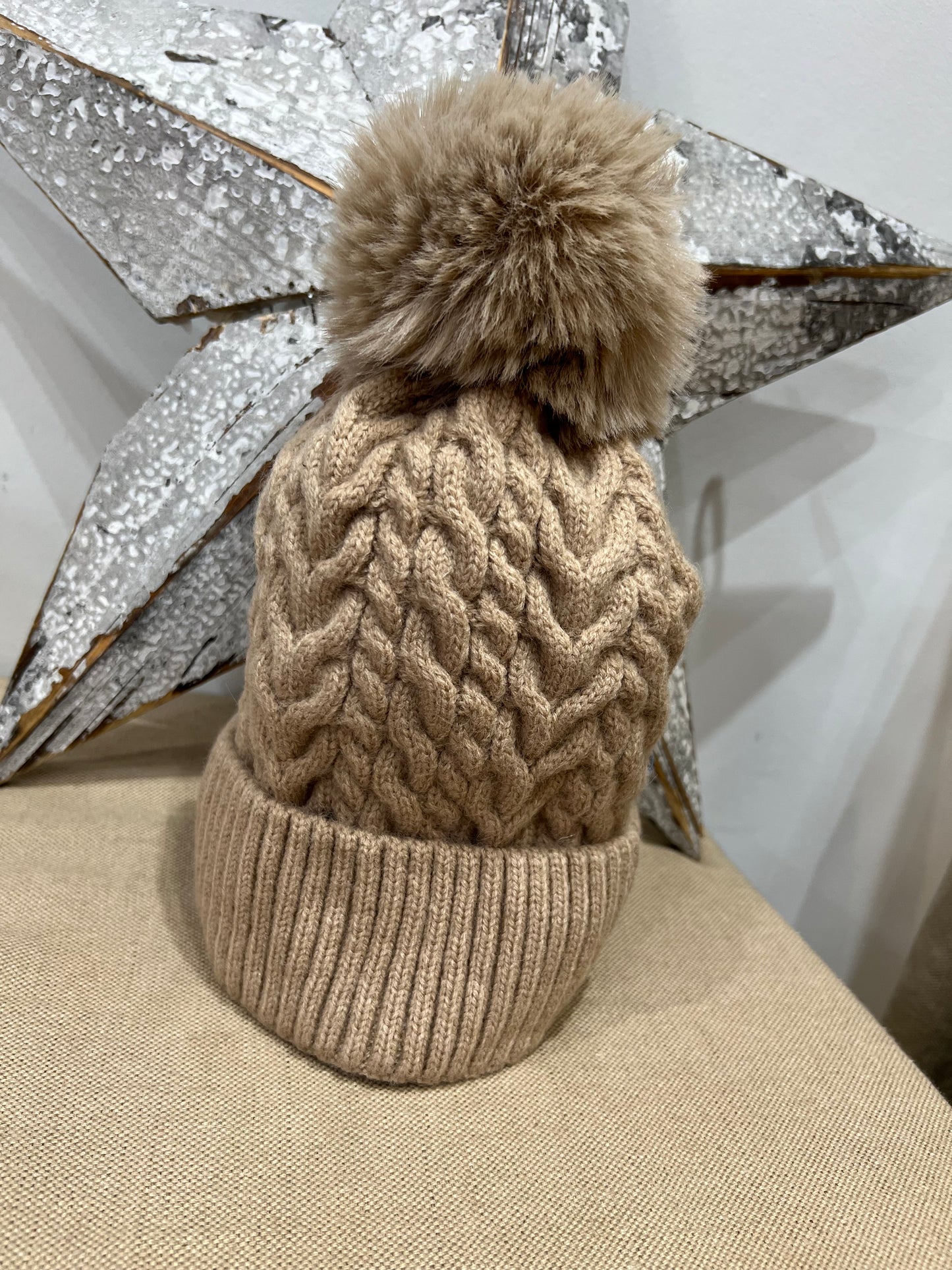 Fleece Lined Hat - Beige